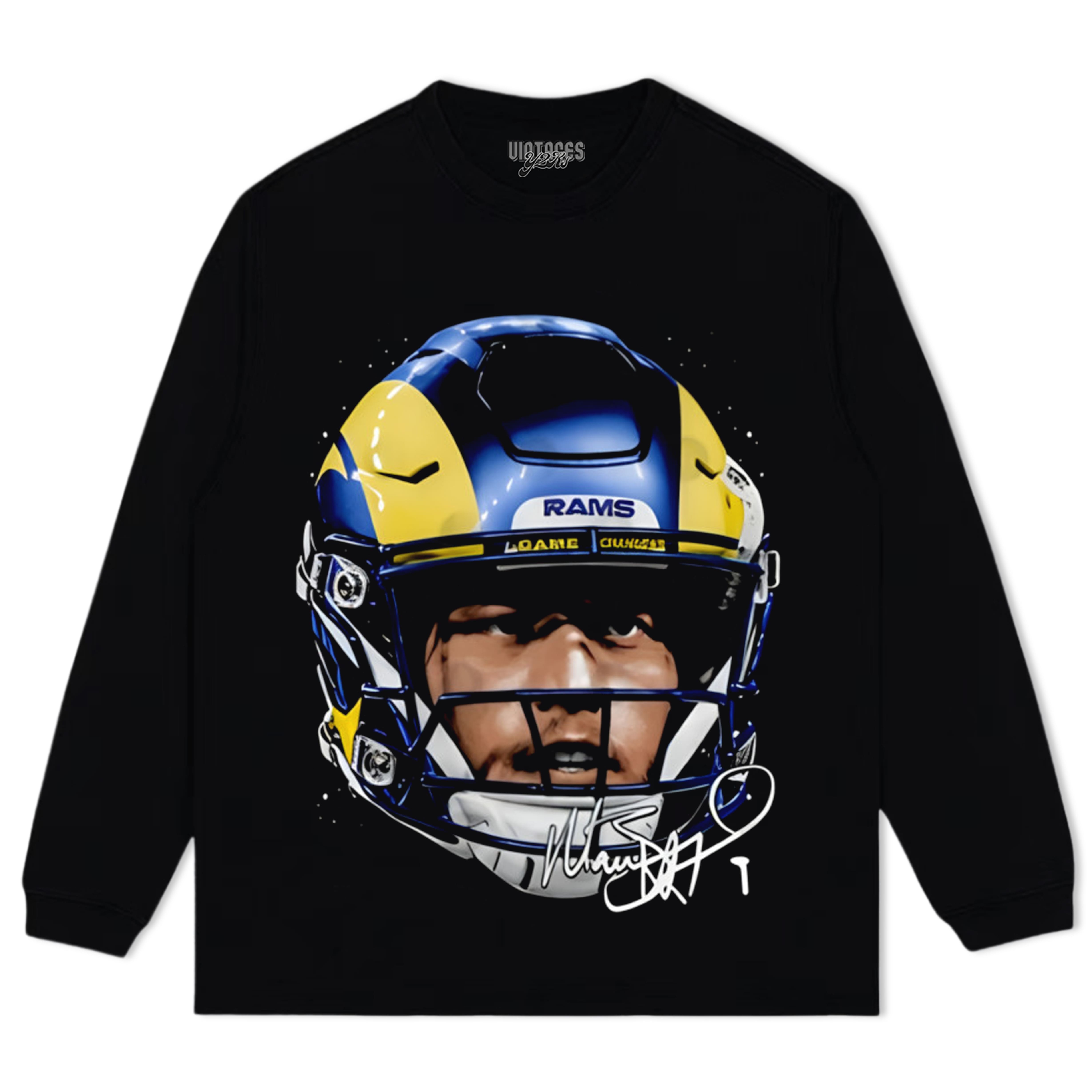 MATTHEW STAFFORD LOS ANGELES R HELMET TEE & LS & HOODIE
