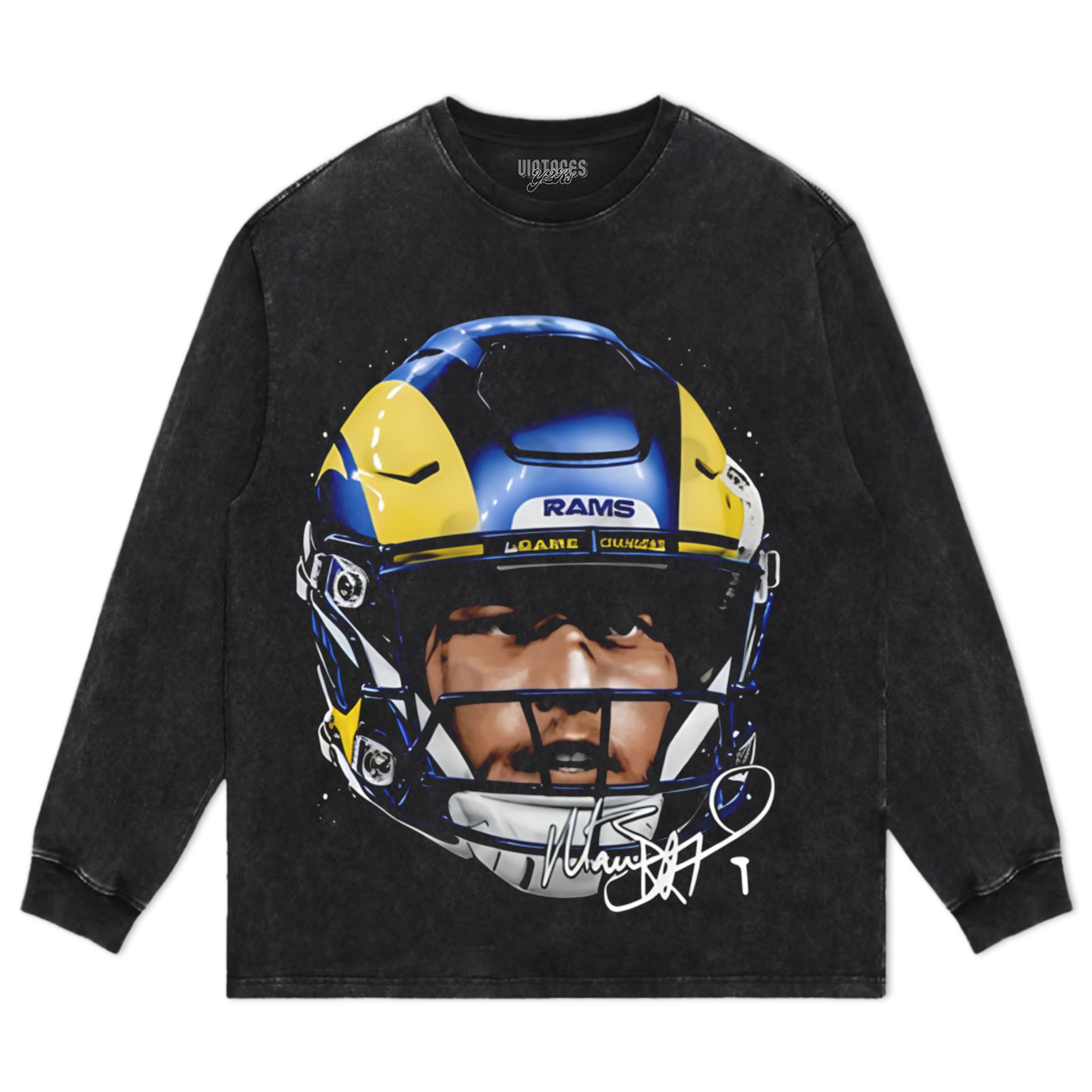 MATTHEW STAFFORD LOS ANGELES R HELMET TEE & LS & HOODIE