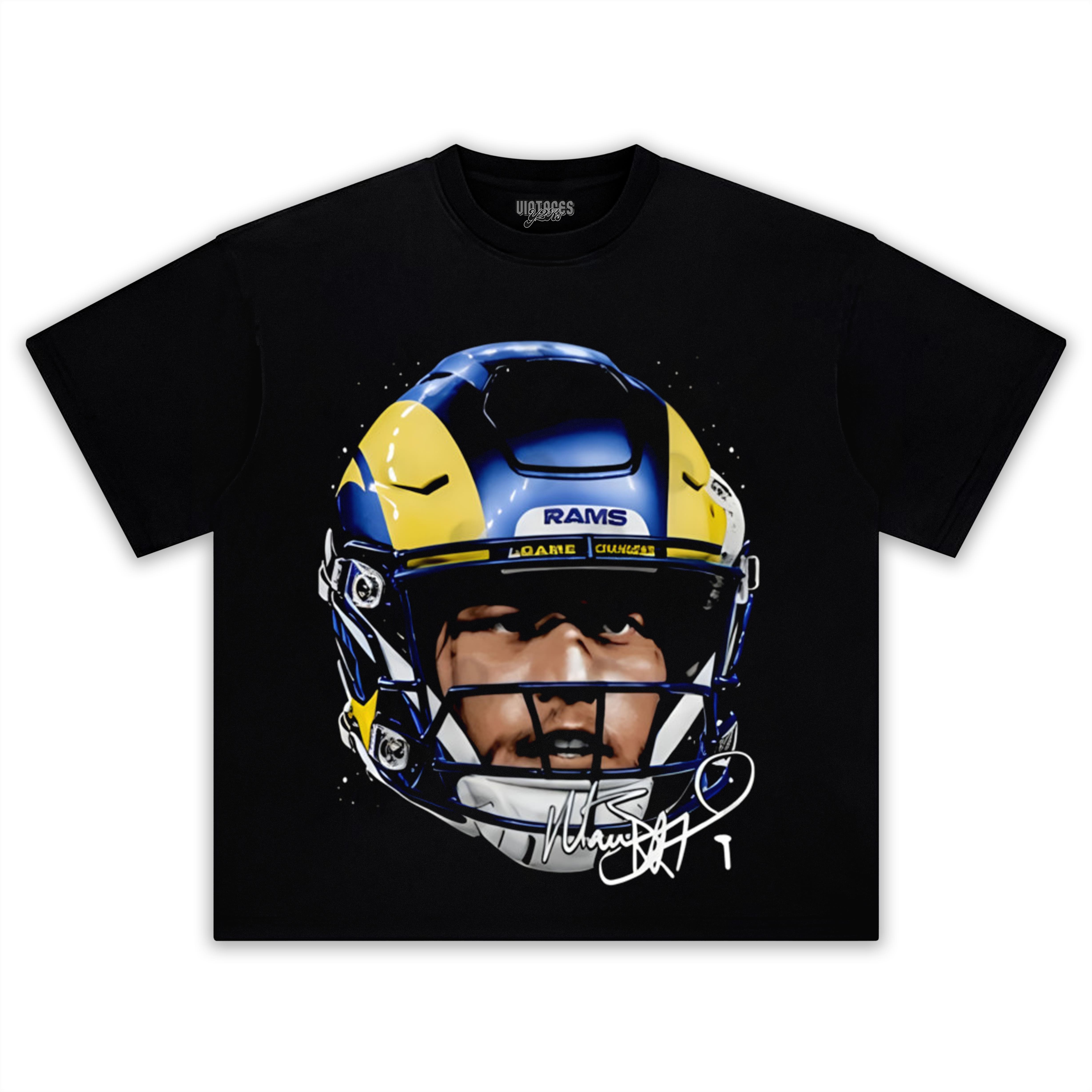 MATTHEW STAFFORD LOS ANGELES R HELMET TEE & LS & HOODIE