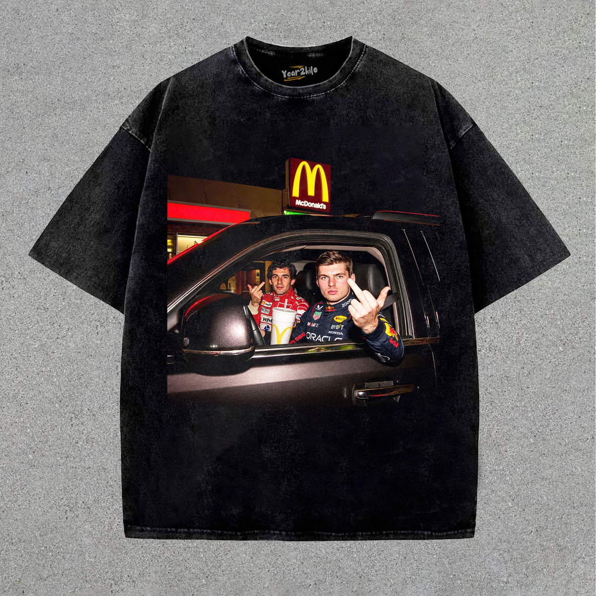 MAX VERSTAPPEN AYRTON SENNA MIDDLE FINGER MEME TANK TOP & TEE & LONG SLEEVE & LAYERED LS & HOODIE