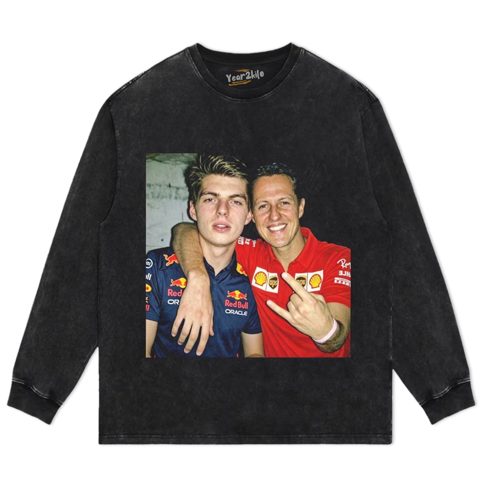 MAX VERSTAPPEN & MICHAEL SCHUMACHER F1 RACING TANK TOP & TEE & LONG SLEEVE & LAYERED LS & HOODIE