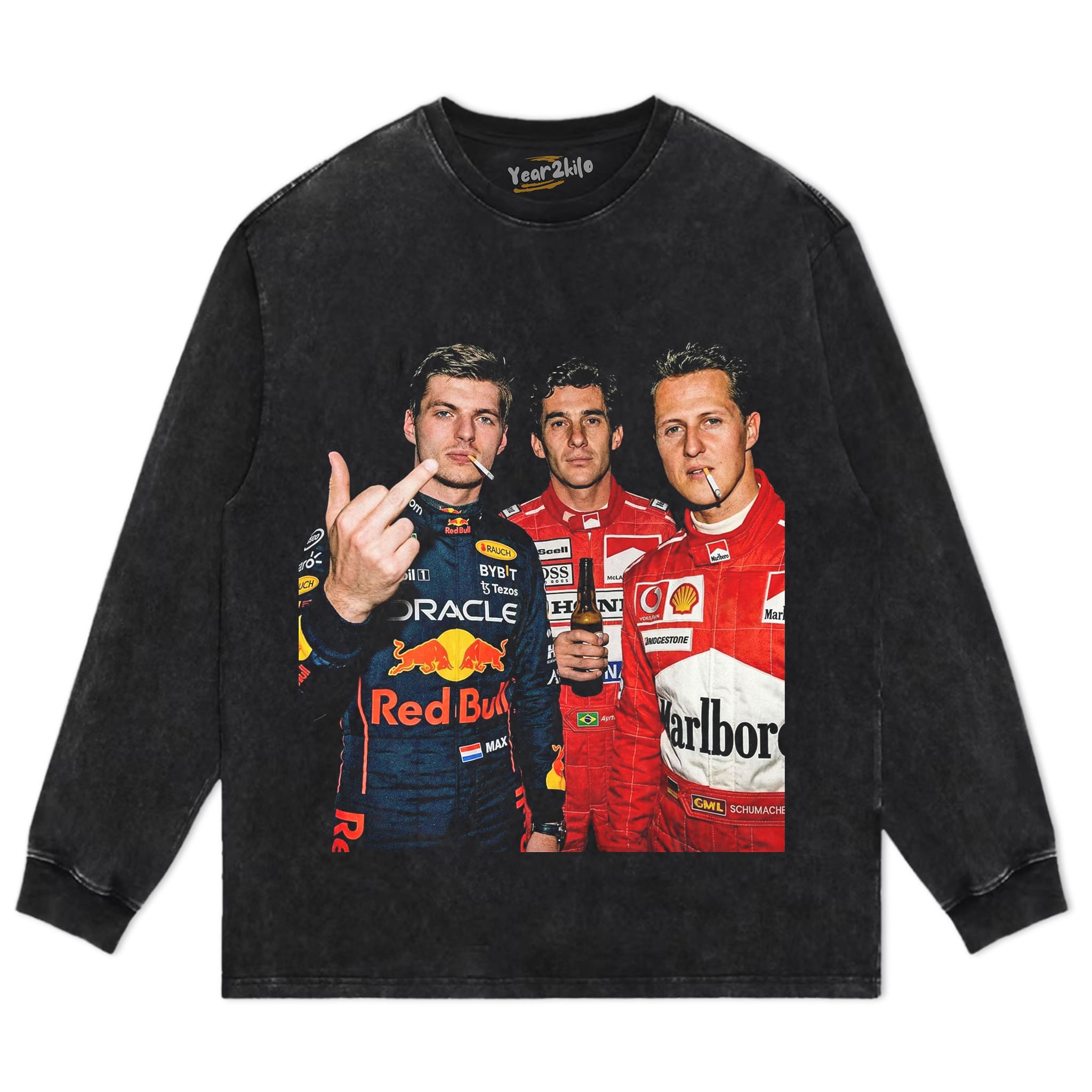 MAX VERSTAPPEN & MICHAEL SCHUMACHER & SENNA F1 RACING TANK TOP & TEE & LONG SLEEVE & LAYERED LS & HOODIE