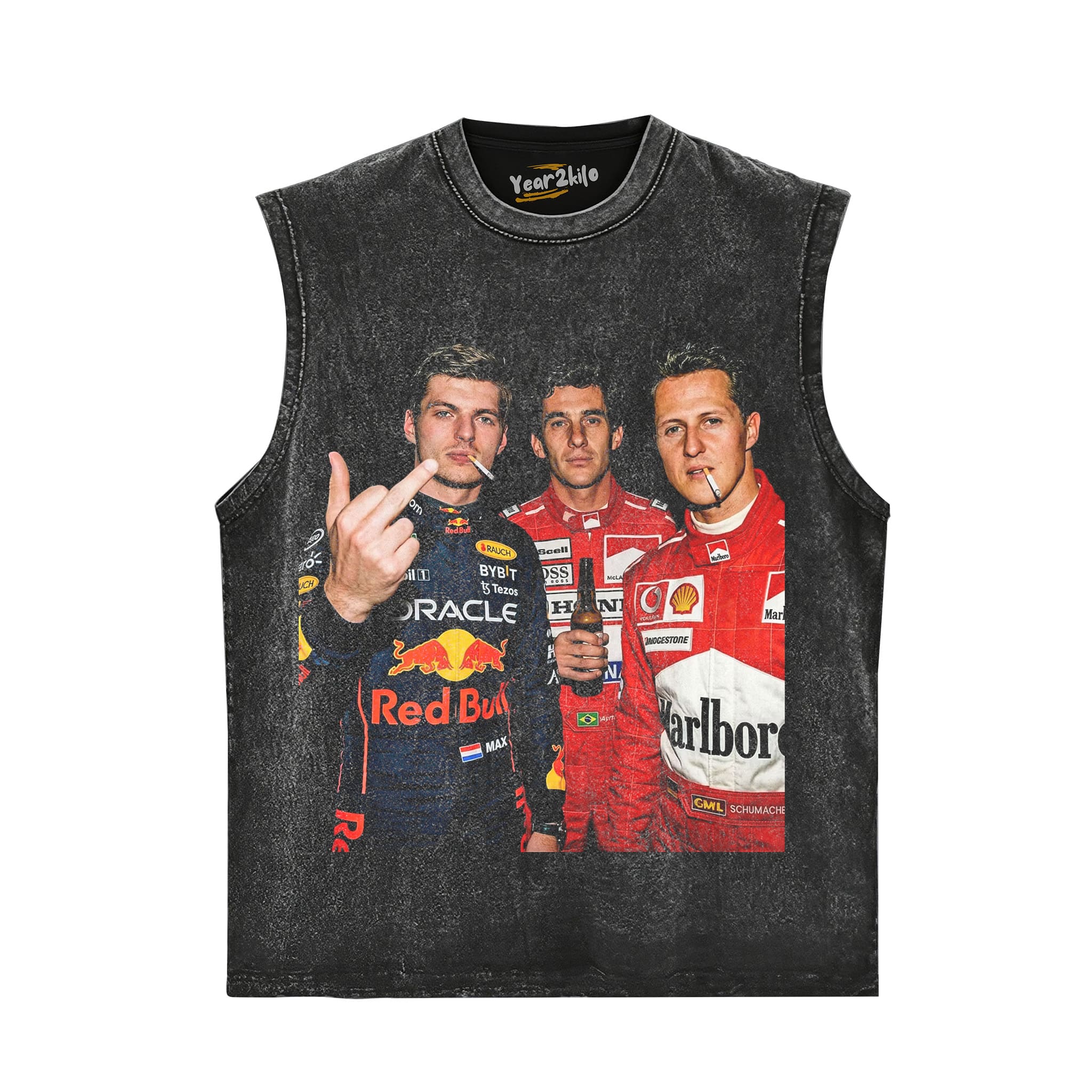 MAX VERSTAPPEN & MICHAEL SCHUMACHER & SENNA F1 RACING TANK TOP & TEE & LONG SLEEVE & LAYERED LS & HOODIE