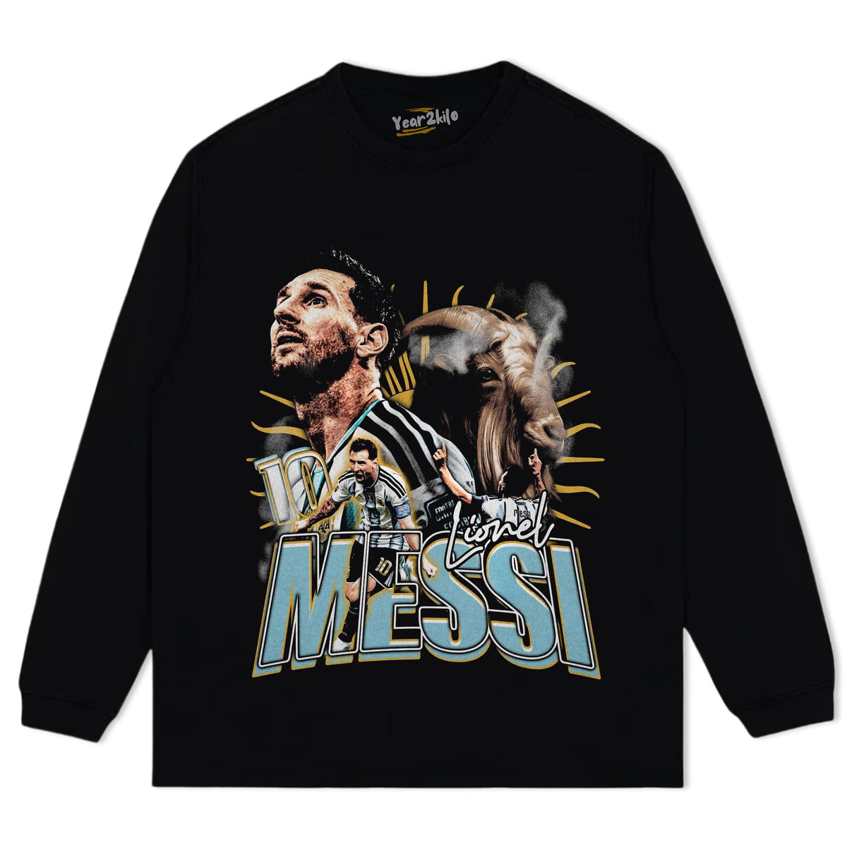 MESSI - GOAT TANK TOP & TEE & LONG SLEEVE & LAYERED LS & HOODIE