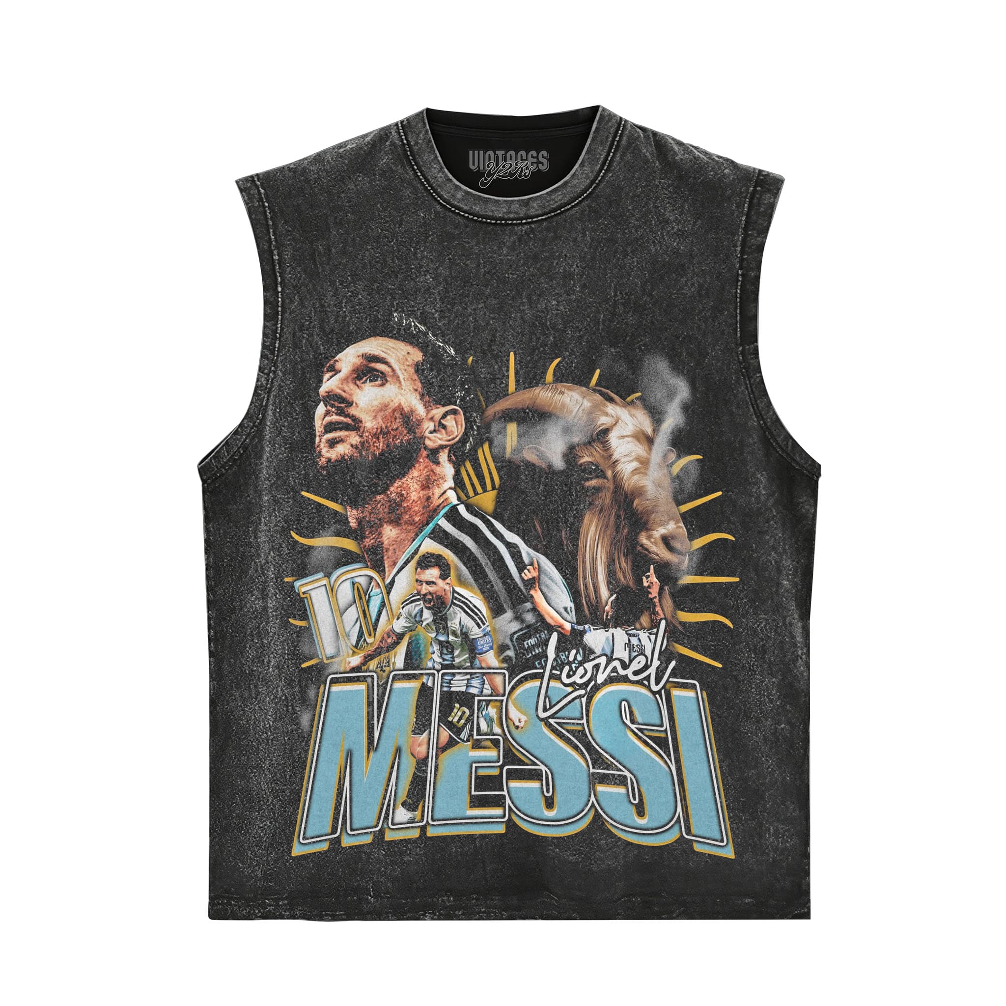MESSI - GOAT TANK TOP & TEE & LONG SLEEVE & LAYERED LS & HOODIE