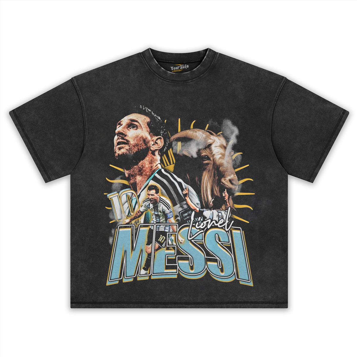 MESSI - GOAT TANK TOP & TEE & LONG SLEEVE & LAYERED LS & HOODIE