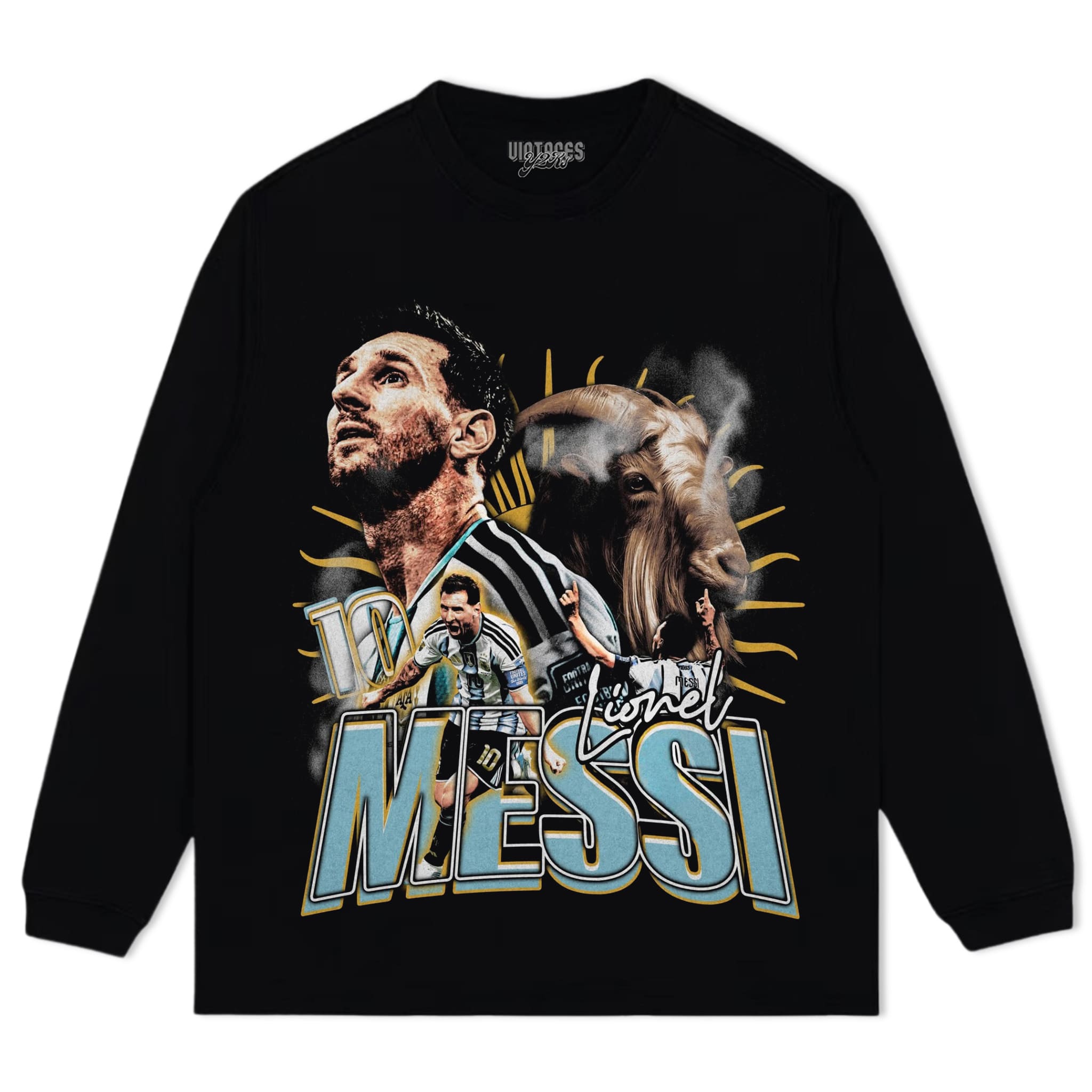 MESSI - GOAT TANK TOP & TEE & LONG SLEEVE & LAYERED LS & HOODIE