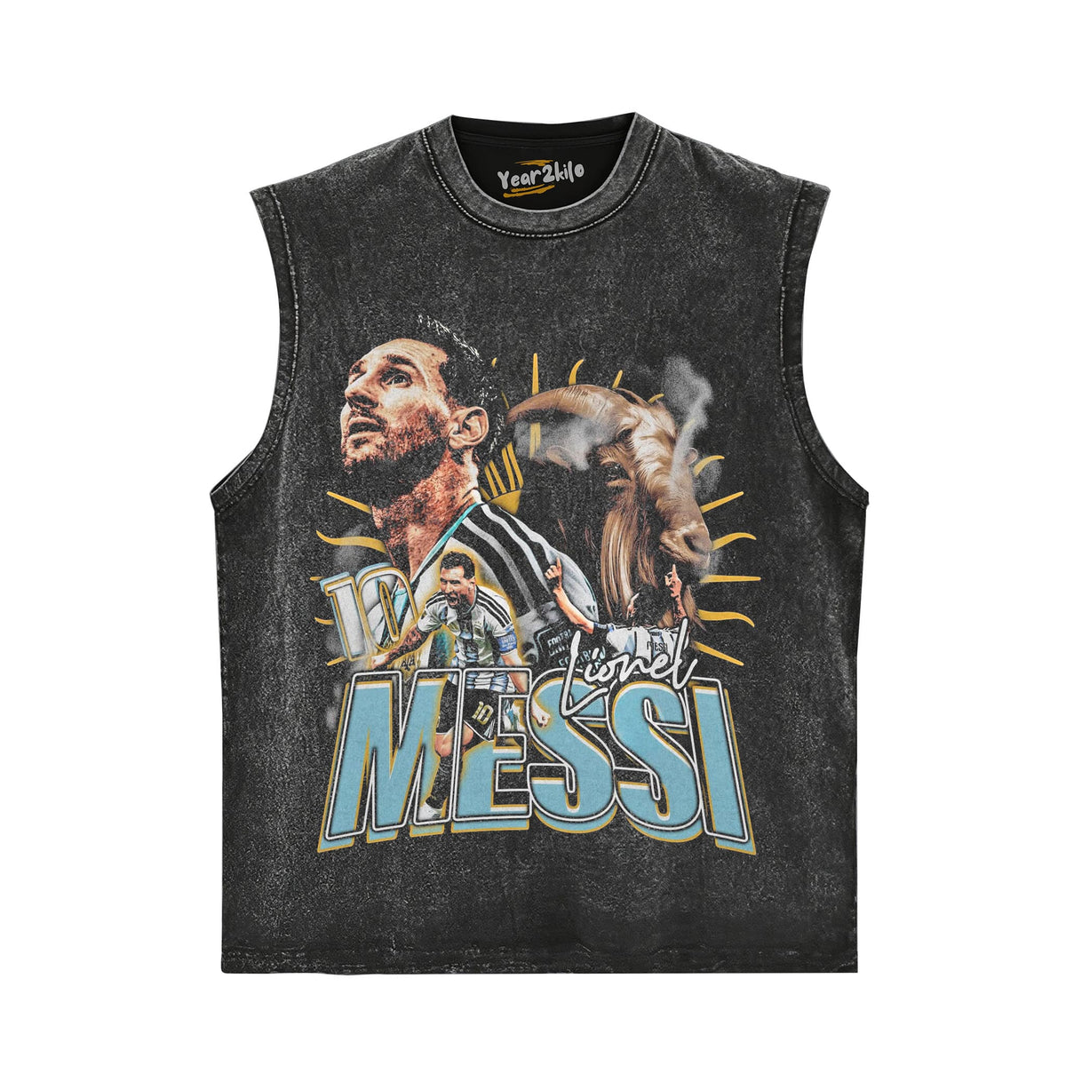 MESSI - GOAT TANK TOP & TEE & LONG SLEEVE & LAYERED LS & HOODIE