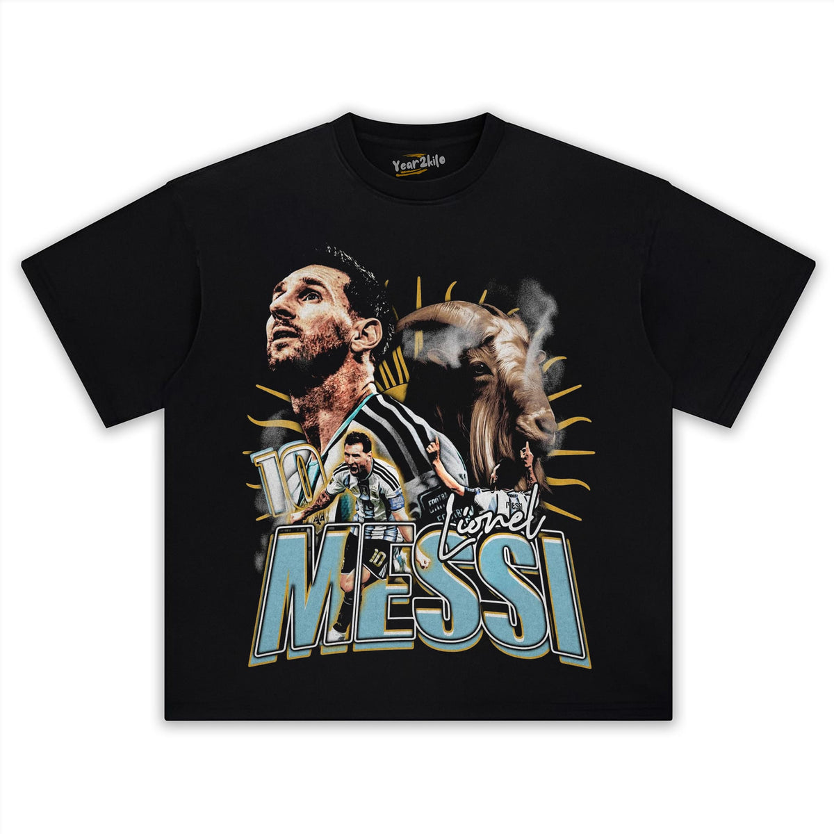 MESSI - GOAT TANK TOP & TEE & LONG SLEEVE & LAYERED LS & HOODIE