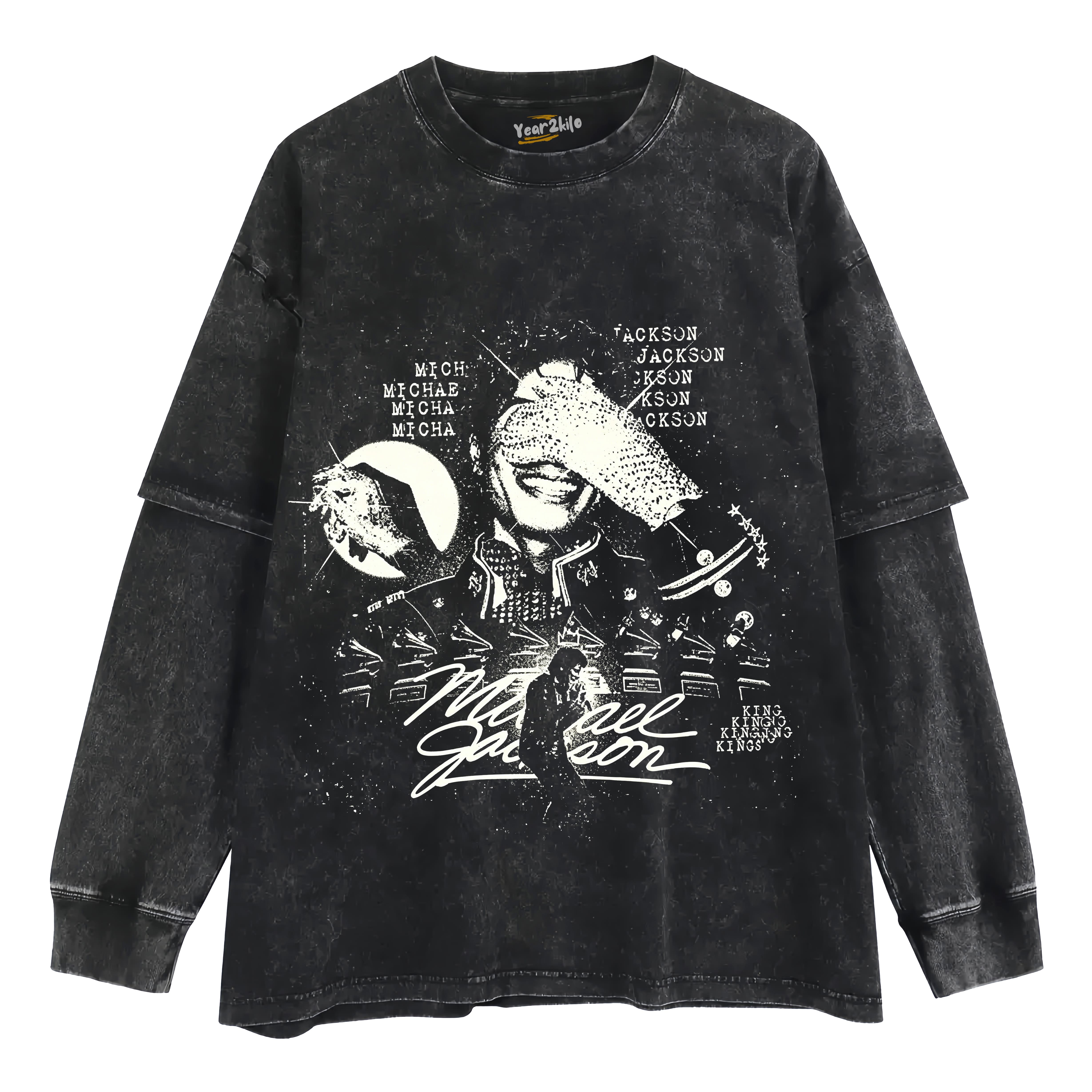 MICHAEL JACKSON KING OF POP V7 TANK TOP & TEE & LONG SLEEVE & LAYERED LS & HOODIE