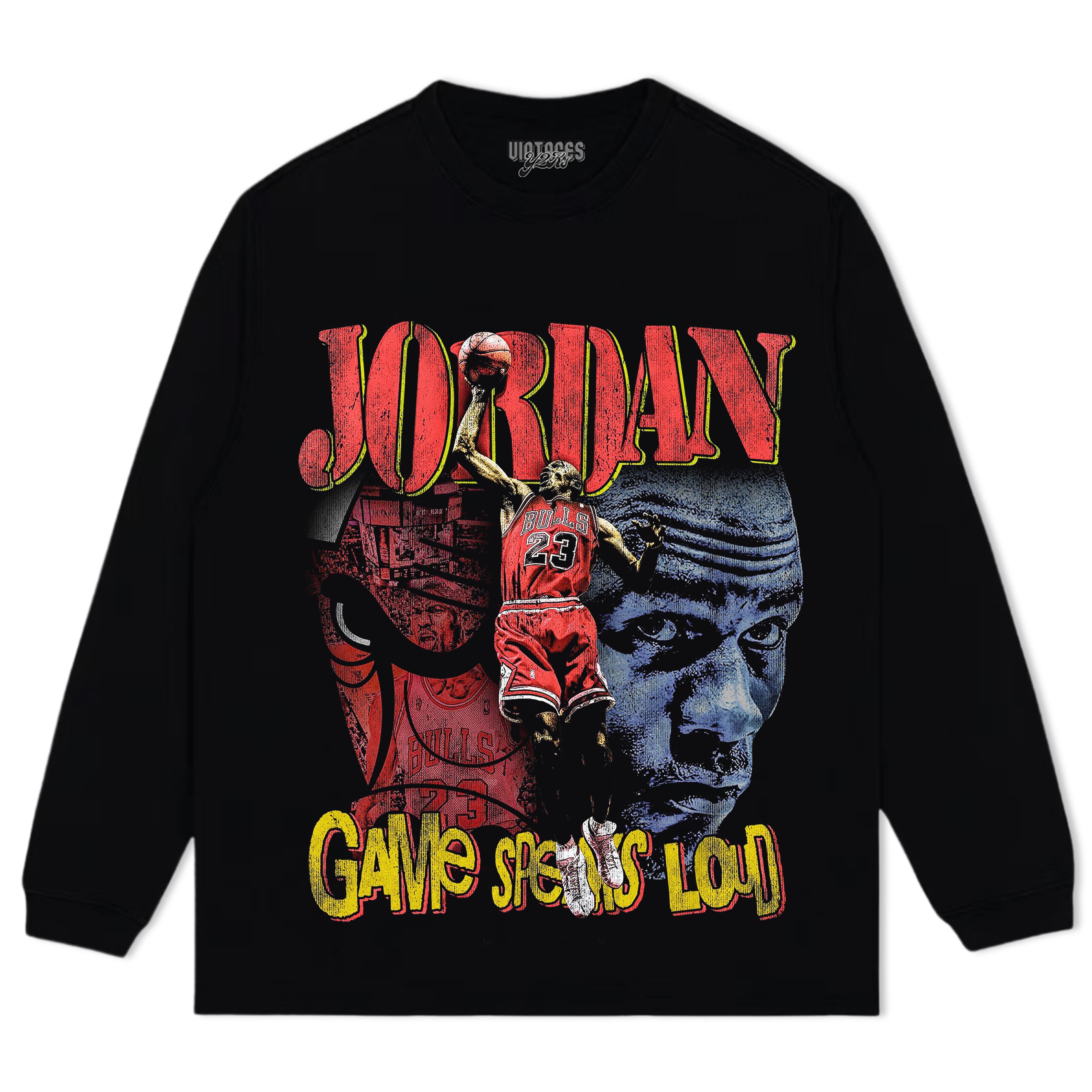 MICHEAL JORDAN CHICAGO BULLS VINTAGE STYLE TEE & LS & HOODIE