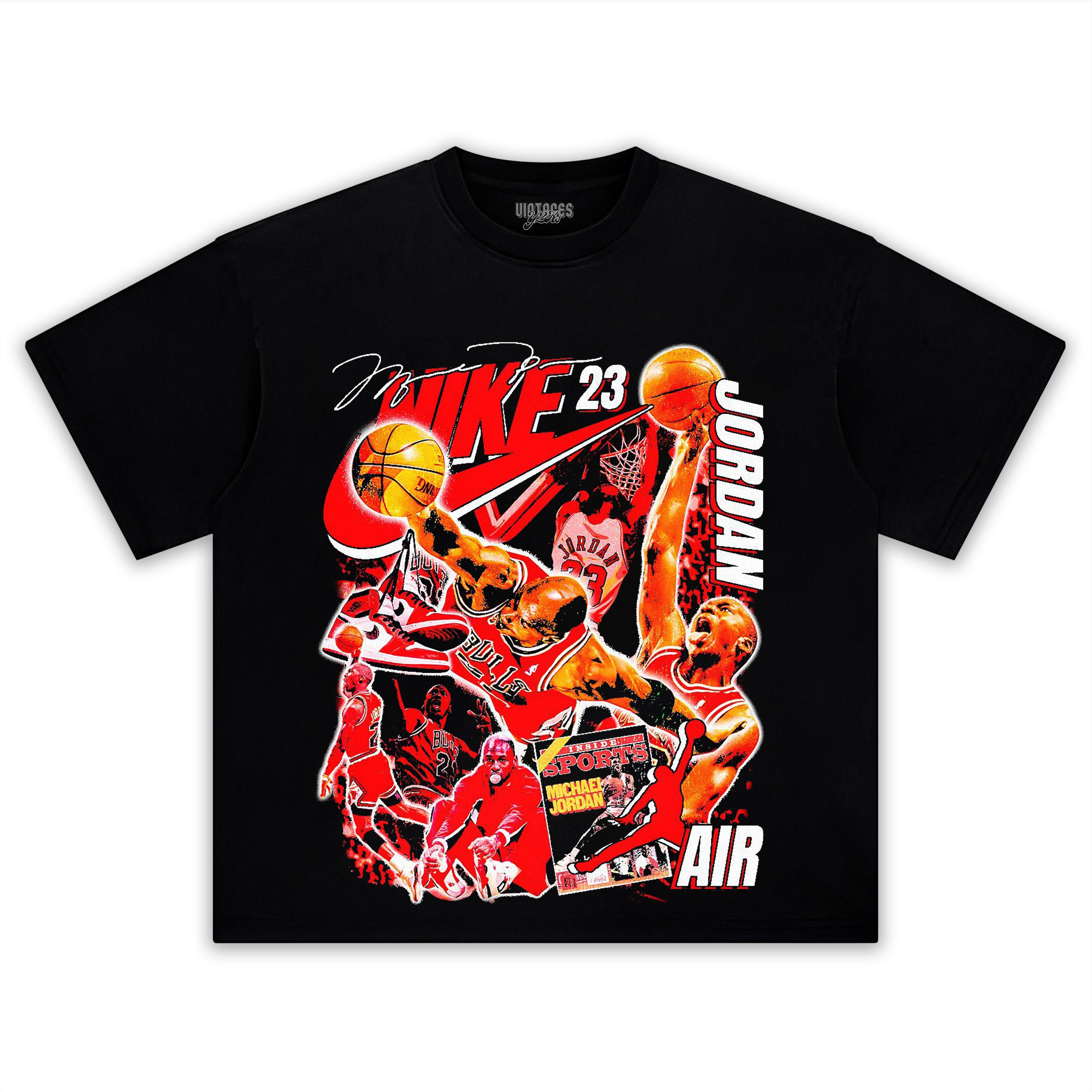 MICHEAL JORDAN CHICAGO BULLS VINTAGE STYLE V2 TEE & LS & HOODIE