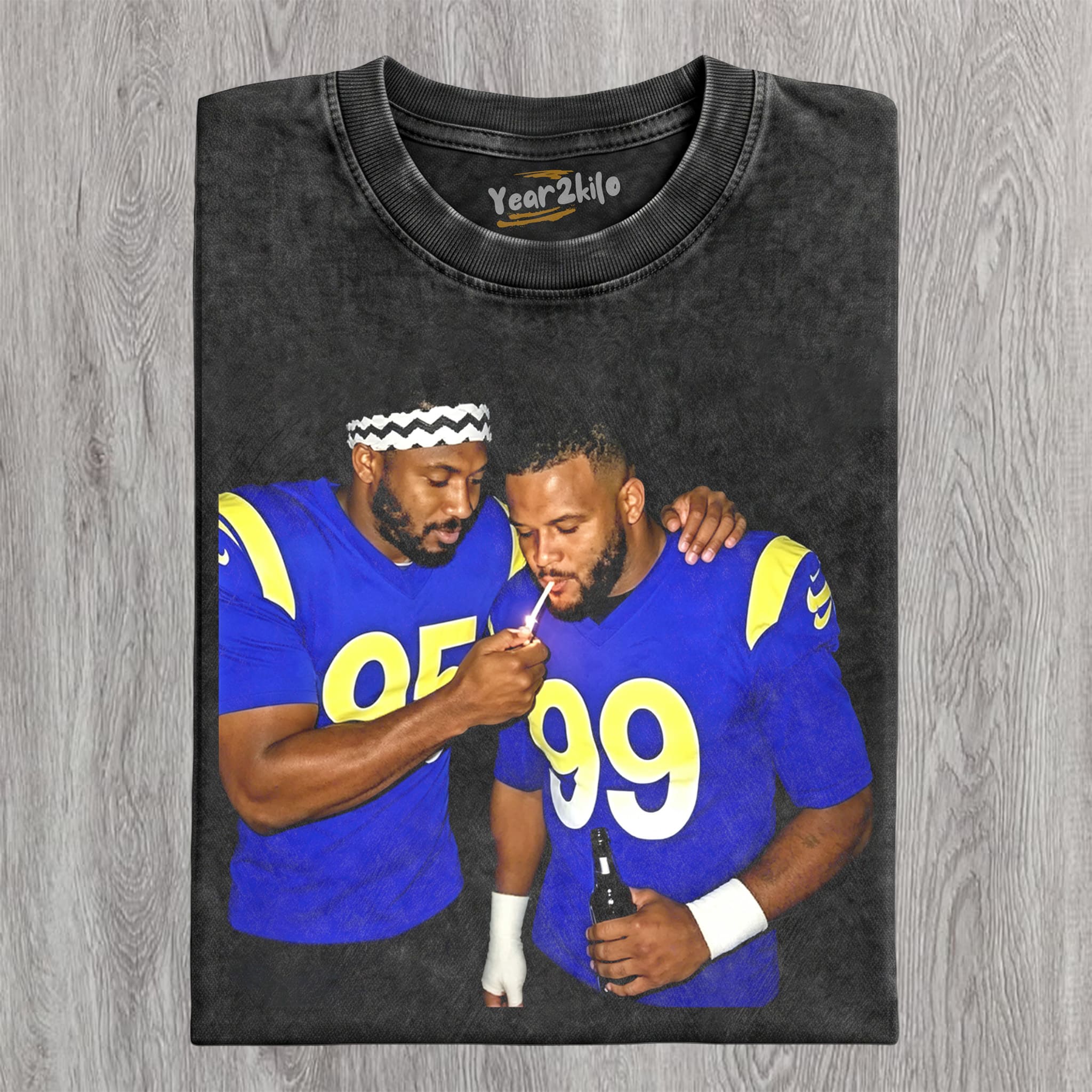 MIDDLE FINGER & MYLES GARRETT LA RAMS FOOTBALL V1 TANK TOP & TEE & LONG SLEEVE & LAYERED LS & HOODIE