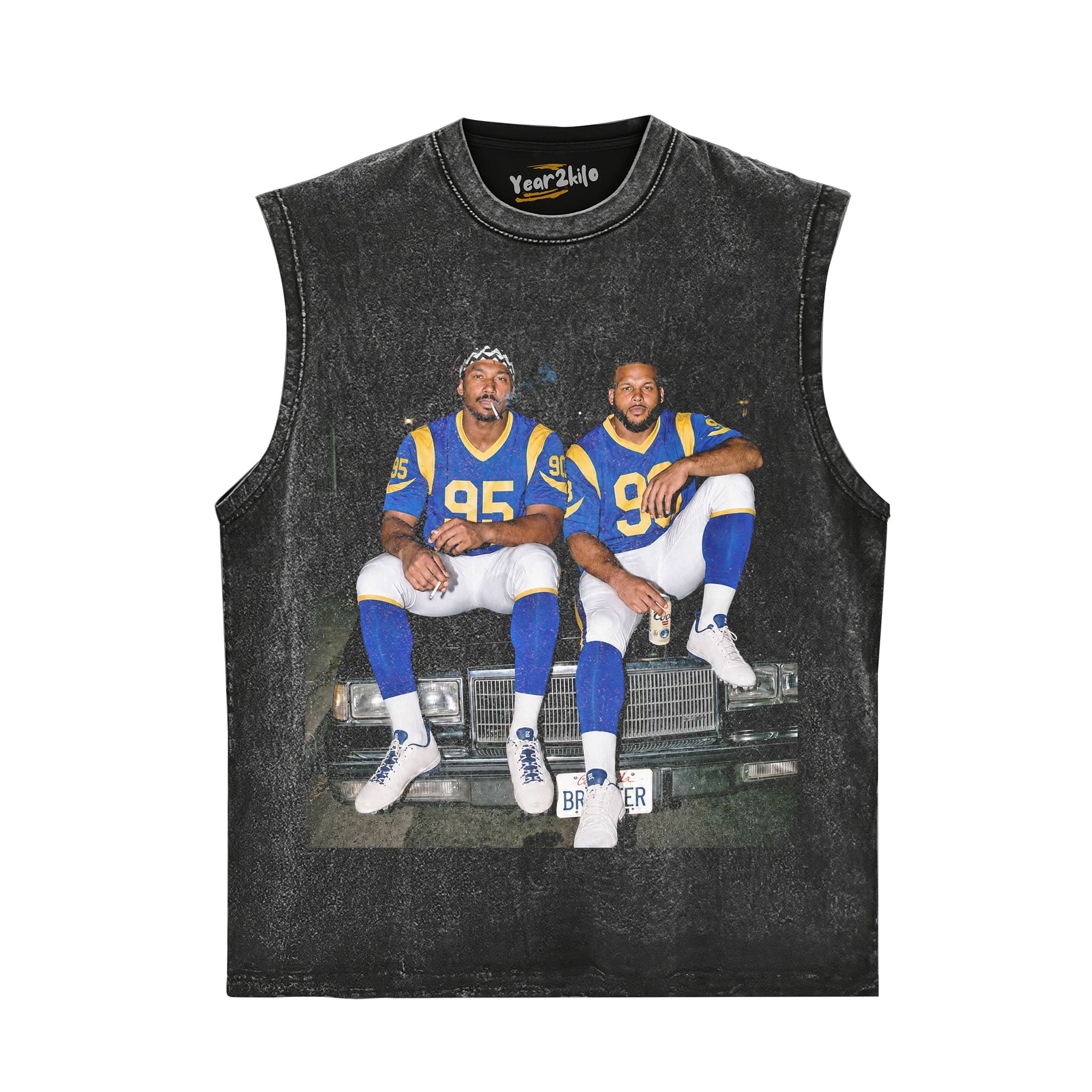 MIDDLE FINGER & MYLES GARRETT LA RAMS FOOTBALL TANK TOP & TEE & LONG SLEEVE & LAYERED LS & HOODIE