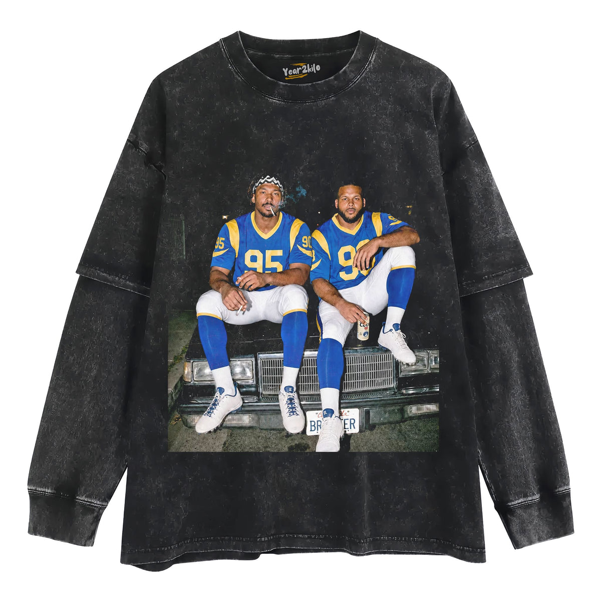 MIDDLE FINGER & MYLES GARRETT LA RAMS FOOTBALL TANK TOP & TEE & LONG SLEEVE & LAYERED LS & HOODIE