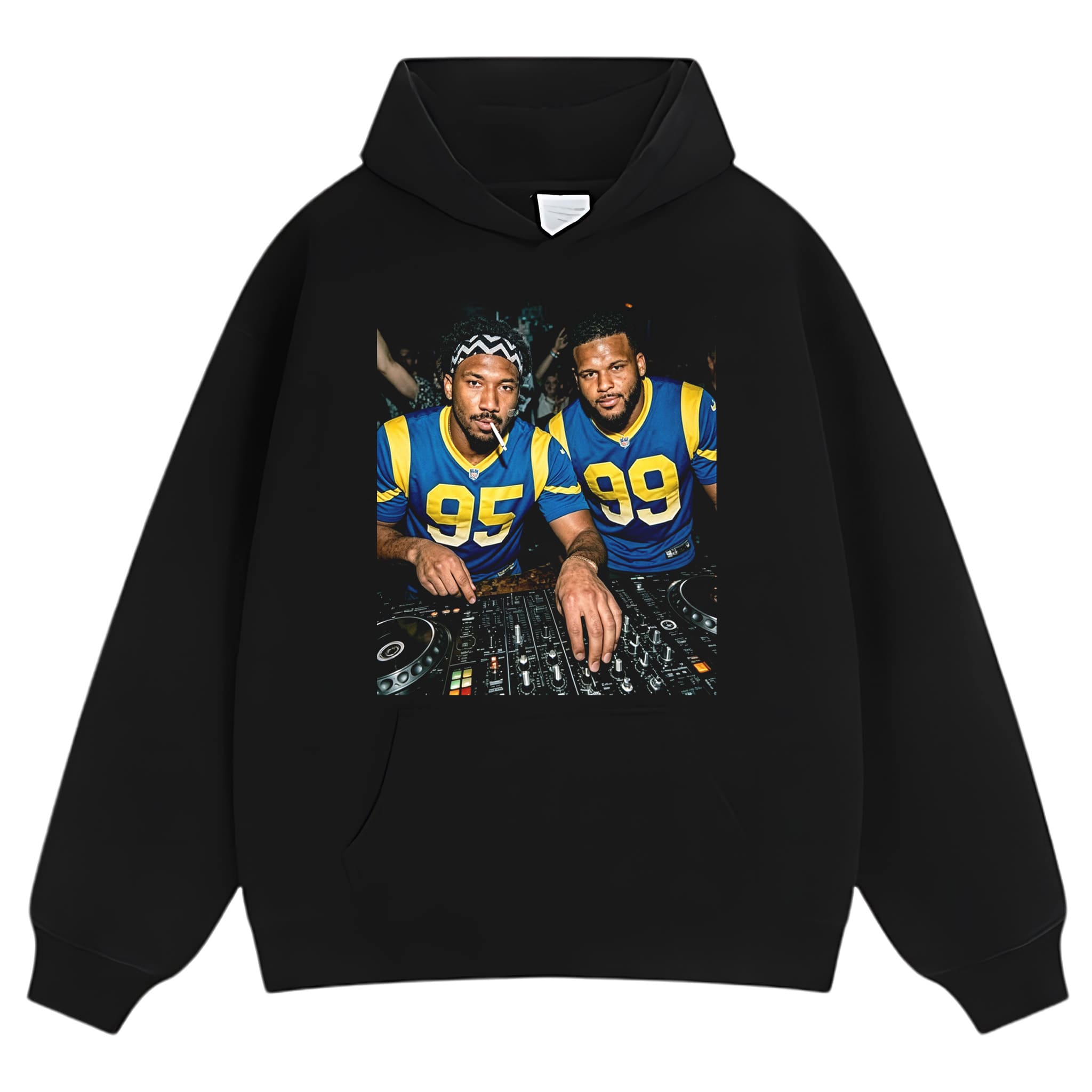 MIDDLE FINGER & MYLES GARRETT LA RAMS FOOTBALL V3 TANK TOP & TEE & LONG SLEEVE & LAYERED LS & HOODIE