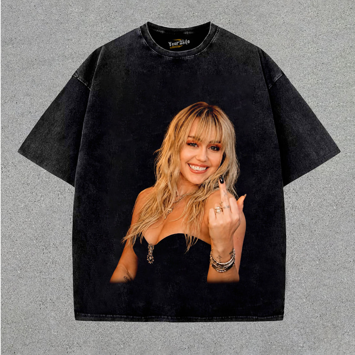 MILEY CYRUS - VINTAGE MIDDLE FINGER TANK TOP & TEE & LONG SLEEVE & LAYERED LS & HOODIE