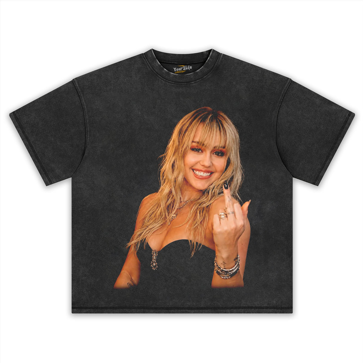 MILEY CYRUS - VINTAGE MIDDLE FINGER TANK TOP & TEE & LONG SLEEVE & LAYERED LS & HOODIE