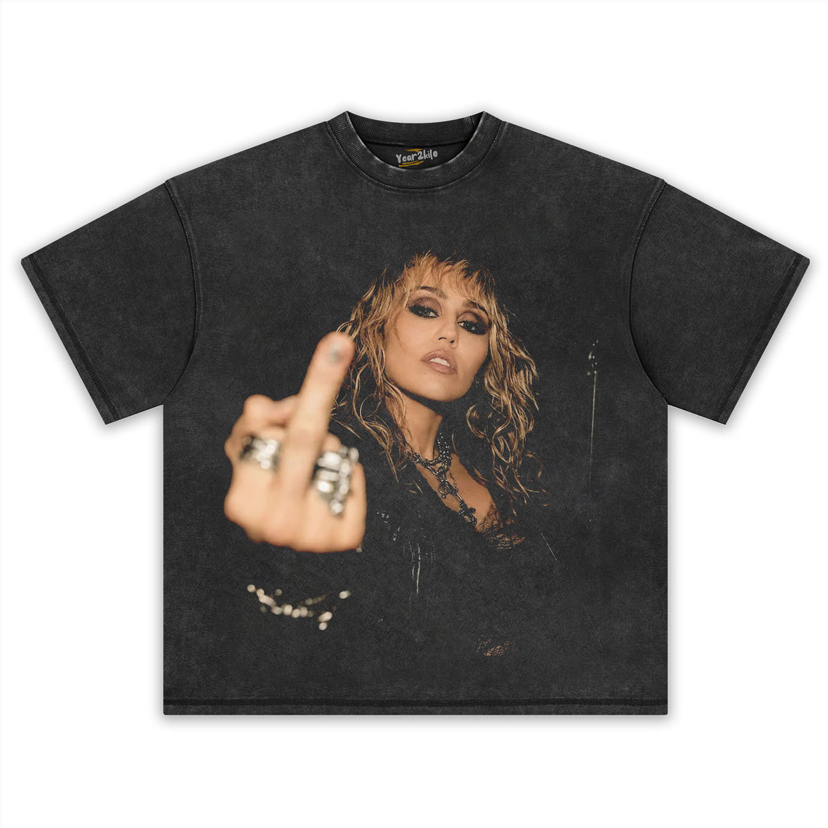 MILEY CYRUS - VINTAGE V5 MIDDLE FINGER TANK TOP & TEE & LONG SLEEVE & LAYERED LS & HOODIE