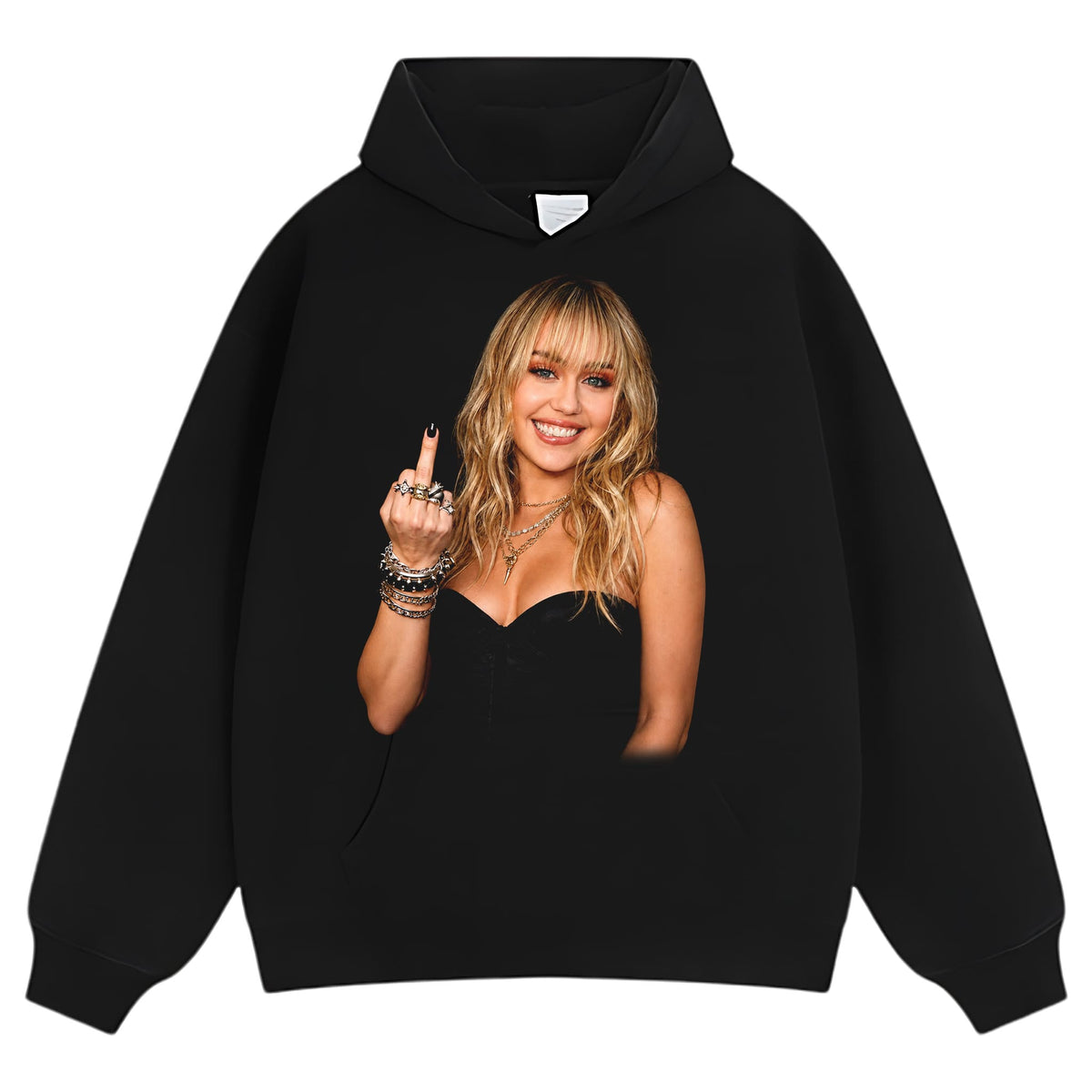 MILEY CYRUS - VINTAGE V2 MIDDLE FINGER TANK TOP & TEE & LONG SLEEVE & LAYERED LS & HOODIE