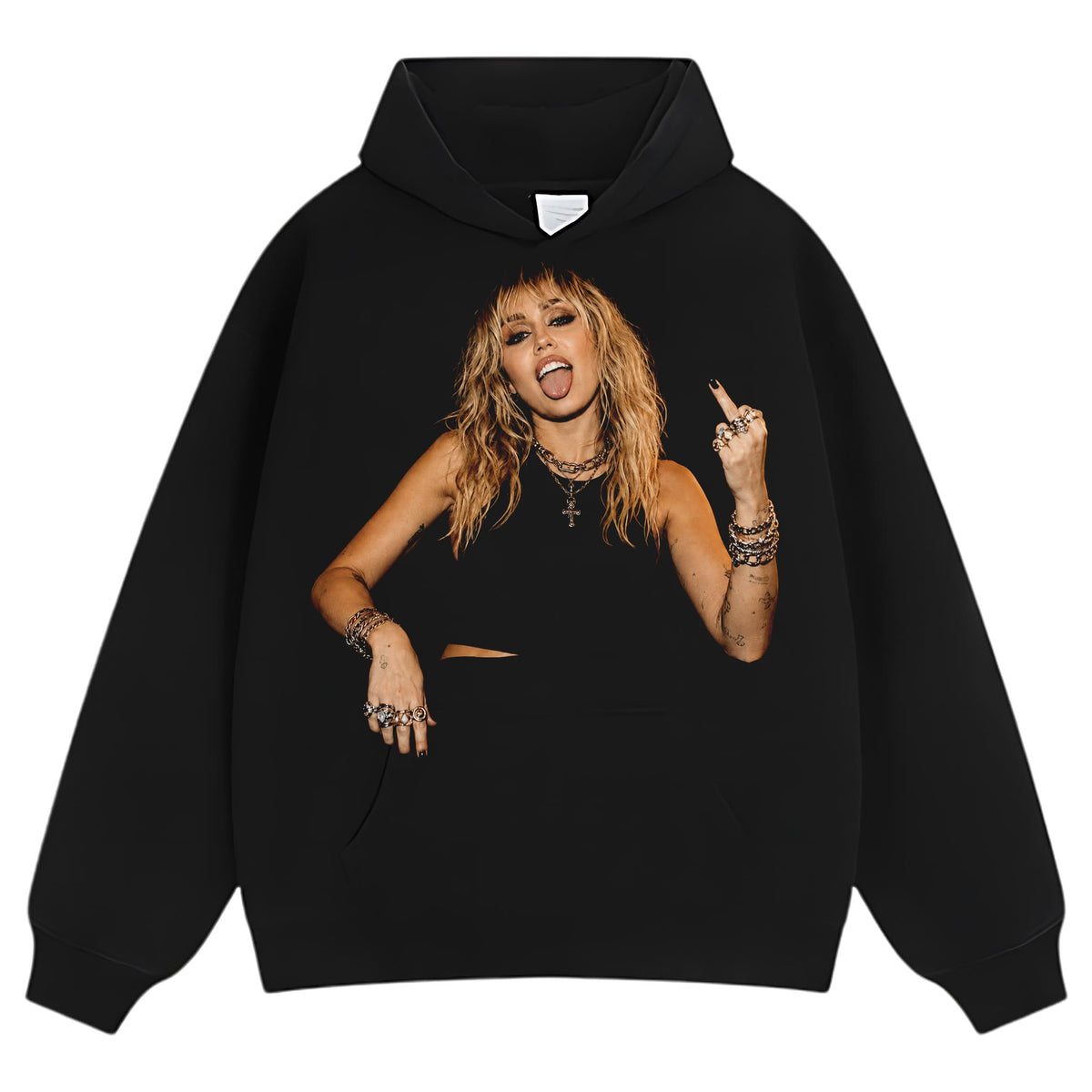 MILEY CYRUS - VINTAGE V6 MIDDLE FINGER TANK TOP & TEE & LONG SLEEVE & LAYERED LS & HOODIE