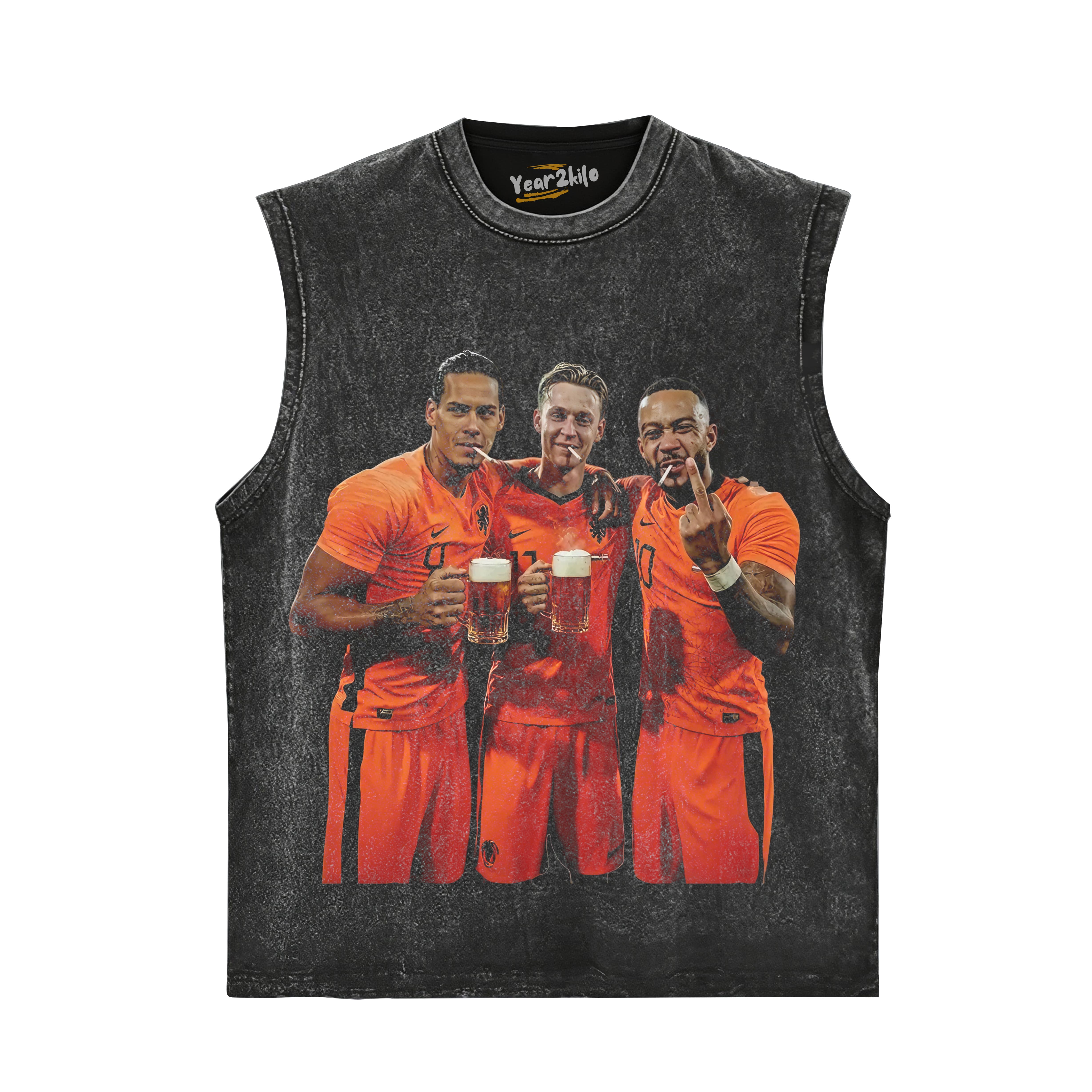 NETHERLANDS FOOTBALL STYLE V7 UNISEX TOP & TEE & LONG SLEEVE & LAYERED LS & HOODIE