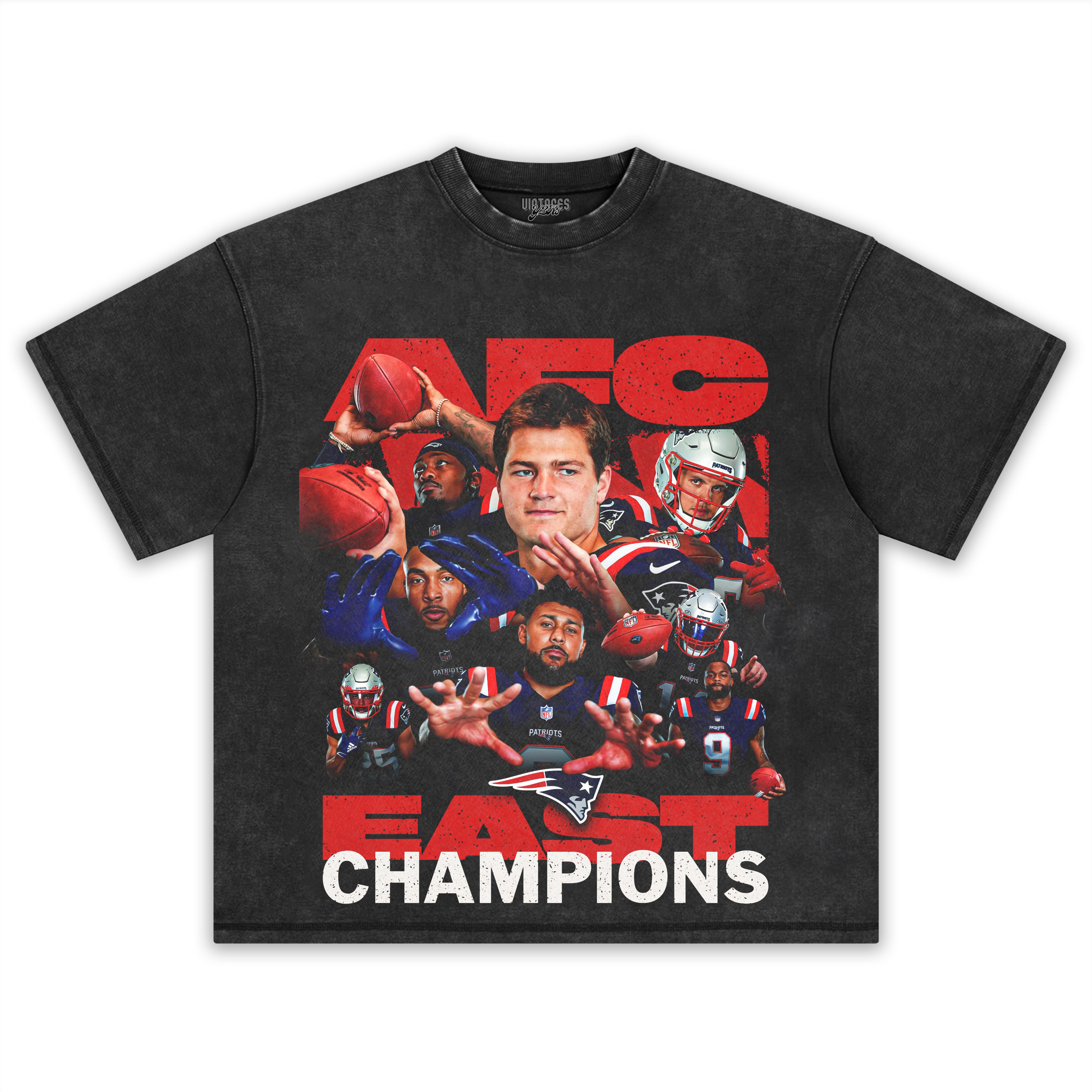 NEW ENGLAND PATRIOTS AFC EAST CHAMPIONS TEE & LS & HOODIE
