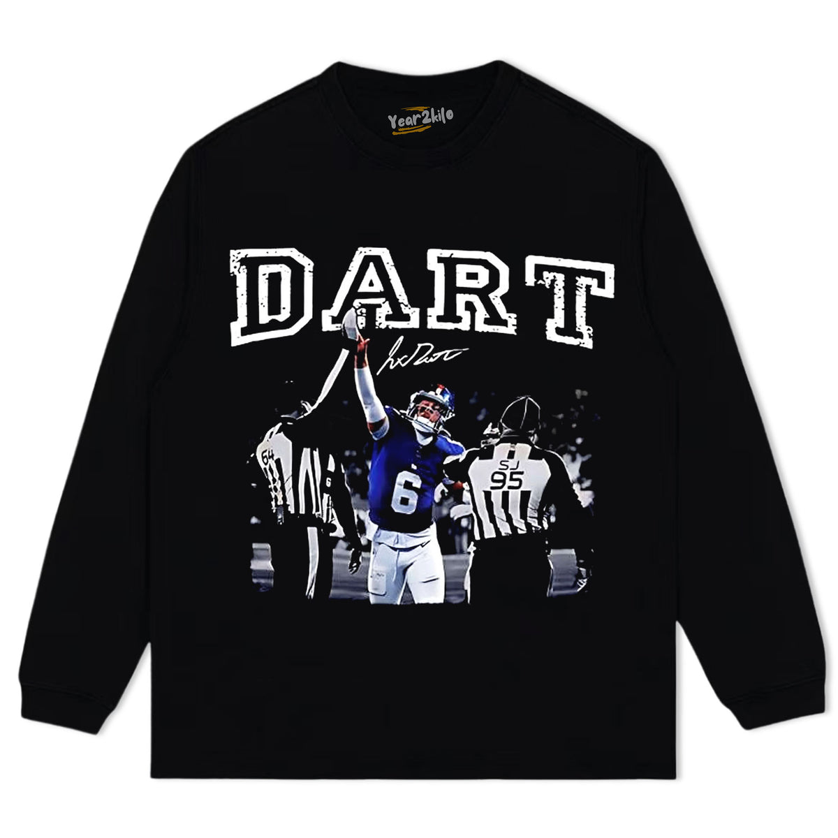 NEW YORK GIANTS JAXSON DART 06 THE FANTASTIC MOMENT TEE & LS & HOODIE