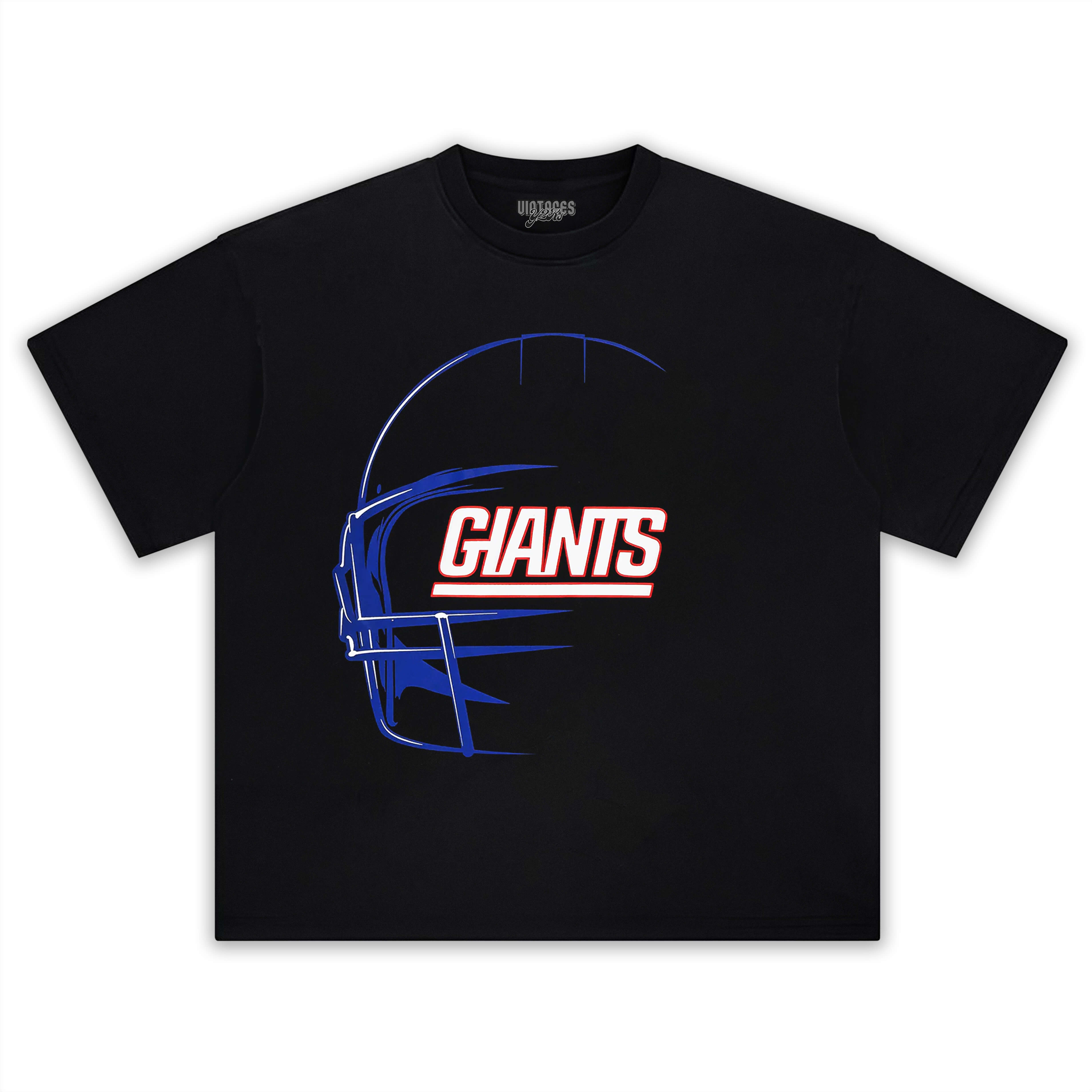 NEW YORK GIANTS NFL BLACK OVERSIZED SHORT SLEEVE V2 TEE & LS & HOODIE