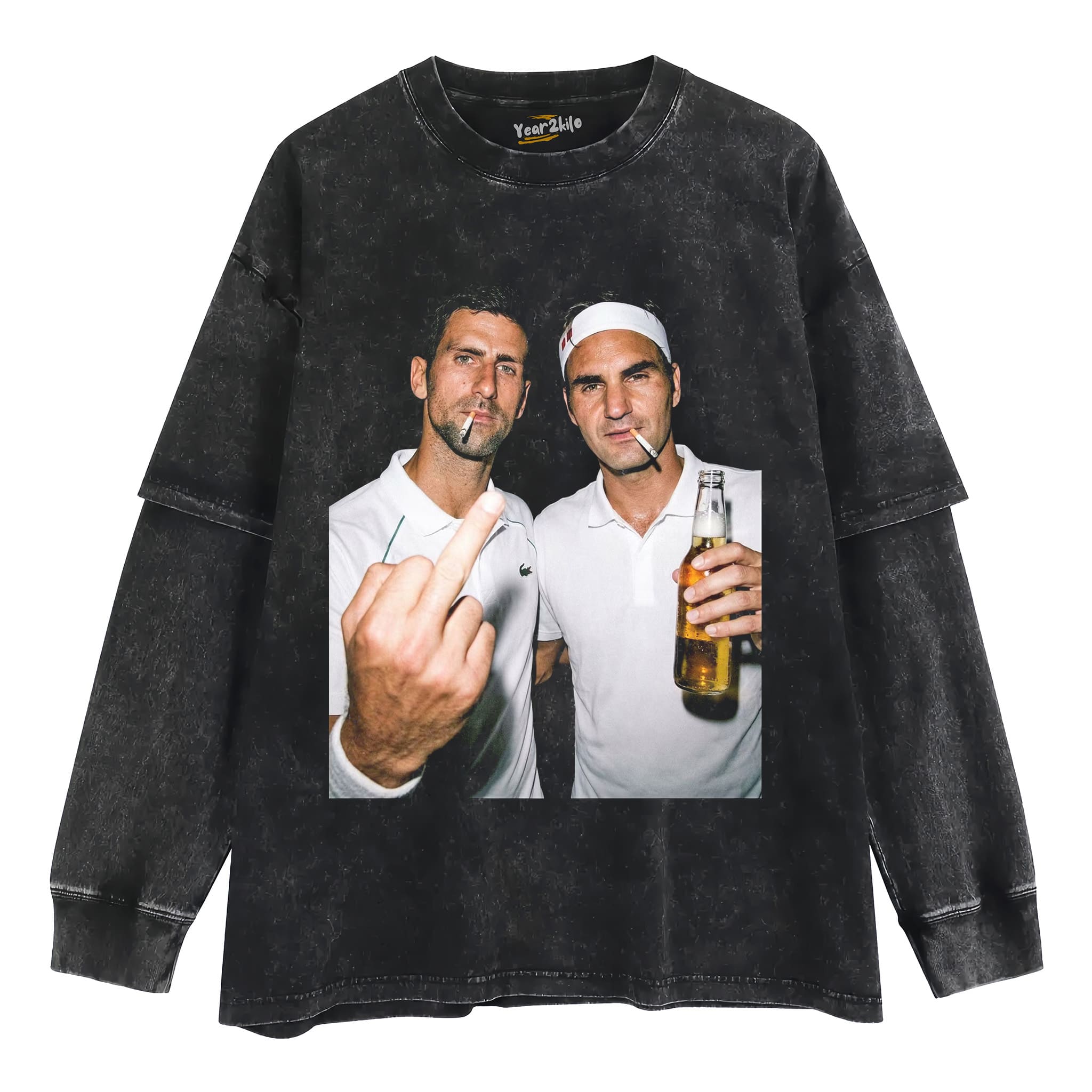 NOVAK DJOKOVIC & ROGER FEDERER 2026 VINTAGE V1 TANK TOP & TEE & LONG SLEEVE & LAYERED LS & HOODIE