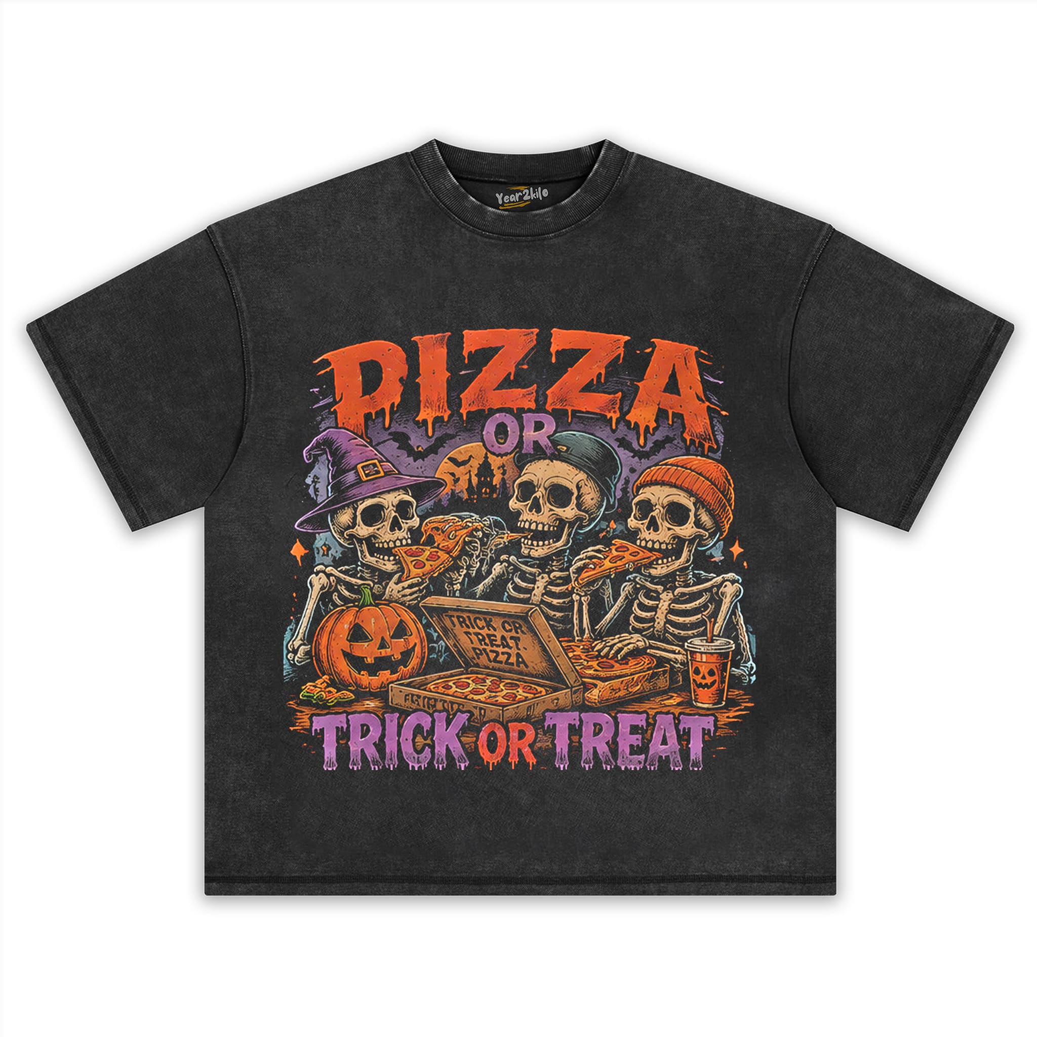 PIZZA · TRICK OR TREAT TANK TOP & TEE & LONG SLEEVE & LAYERED LS & HOODIE