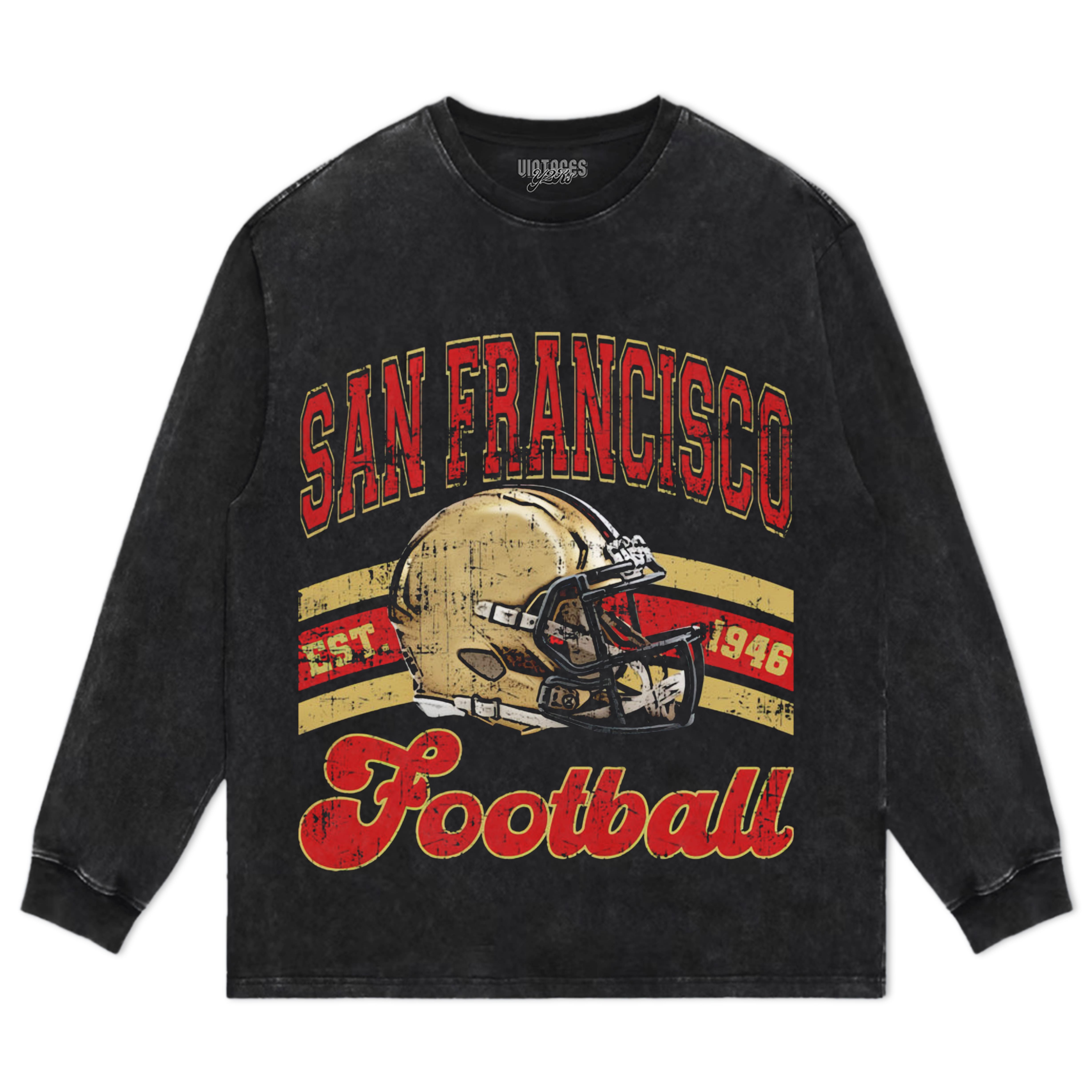 RETRO STYLE 49ERS FOOTBALL TEE & LS & HOODIE