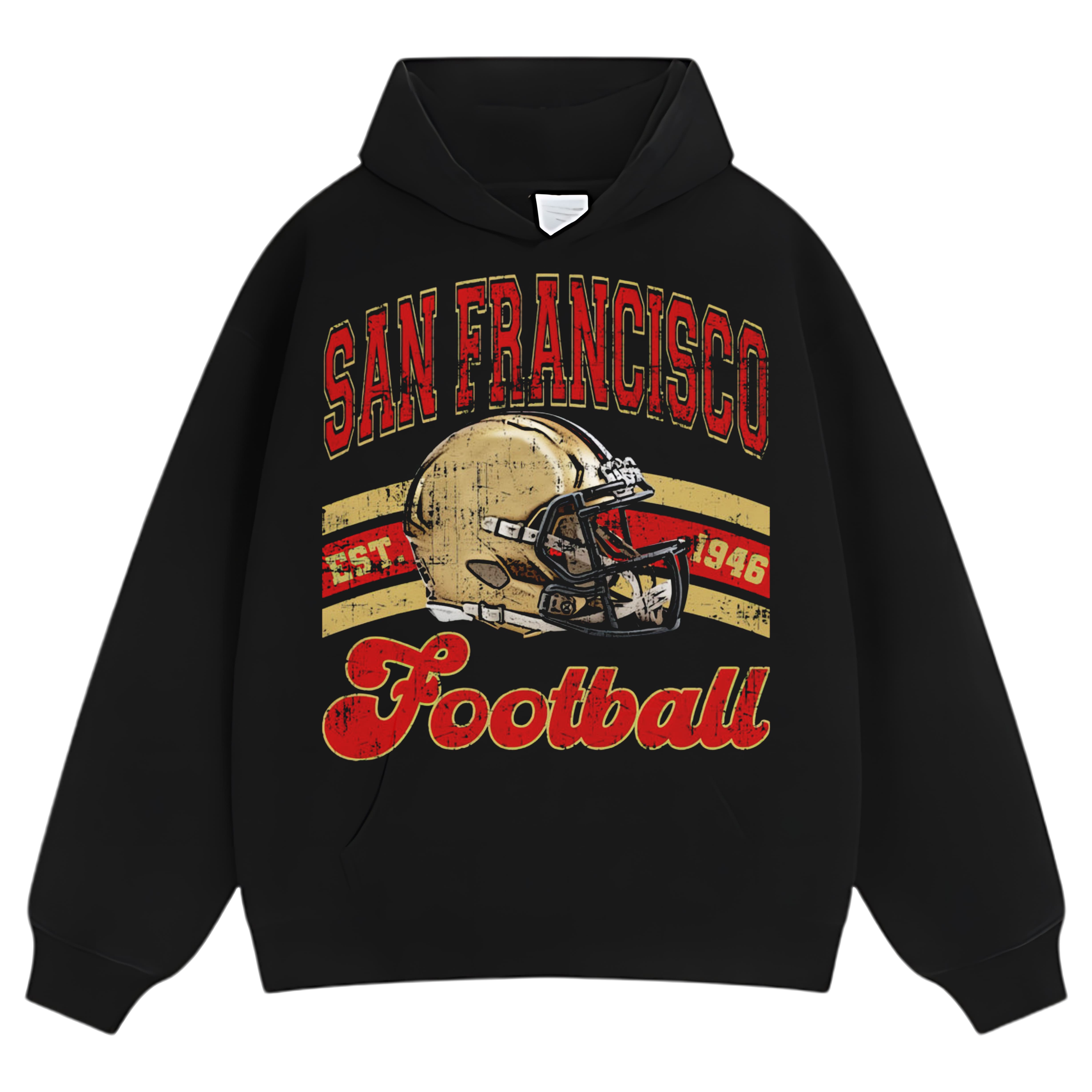 RETRO STYLE 49ERS FOOTBALL TEE & LS & HOODIE