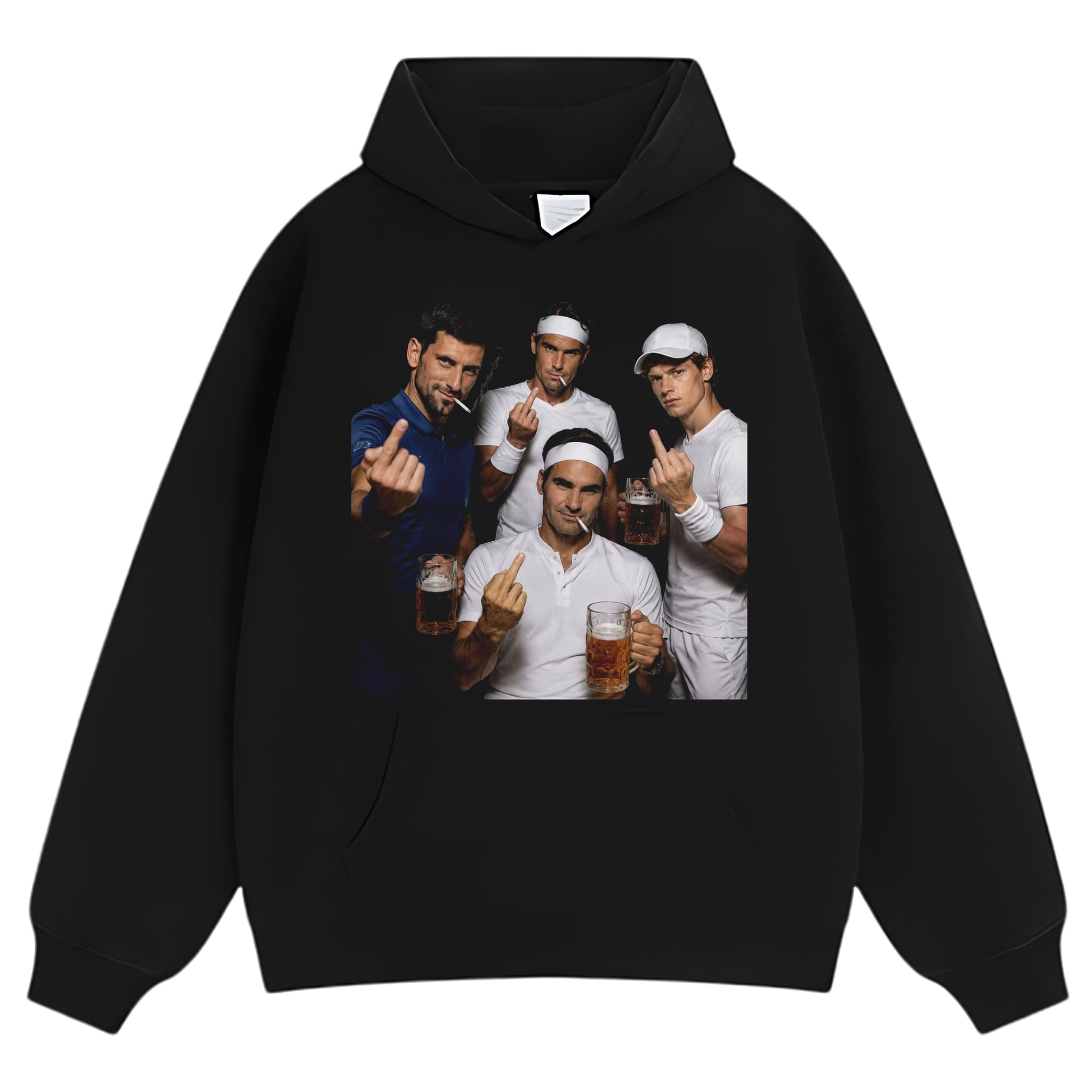 ROGER FEDERER & RAFAEL NADAL & NOVAK DJOKOVIC & JANNIK SINNER TENNIS LEGEND GRAPHIC TANK TOP & TEE & LONG SLEEVE & LAYERED LS & HOODIE