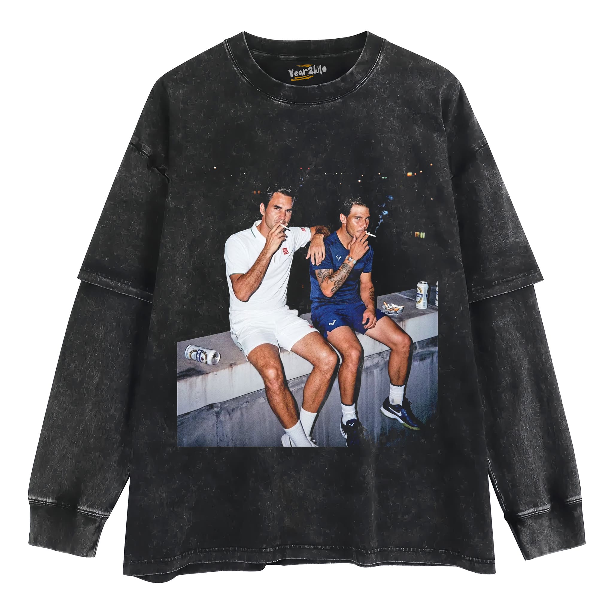 ROGER FEDERER & RAFAEL NADAL TENNIS LEGEND GRAPHIC V1 TANK TOP & TEE & LONG SLEEVE & LAYERED LS & HOODIE