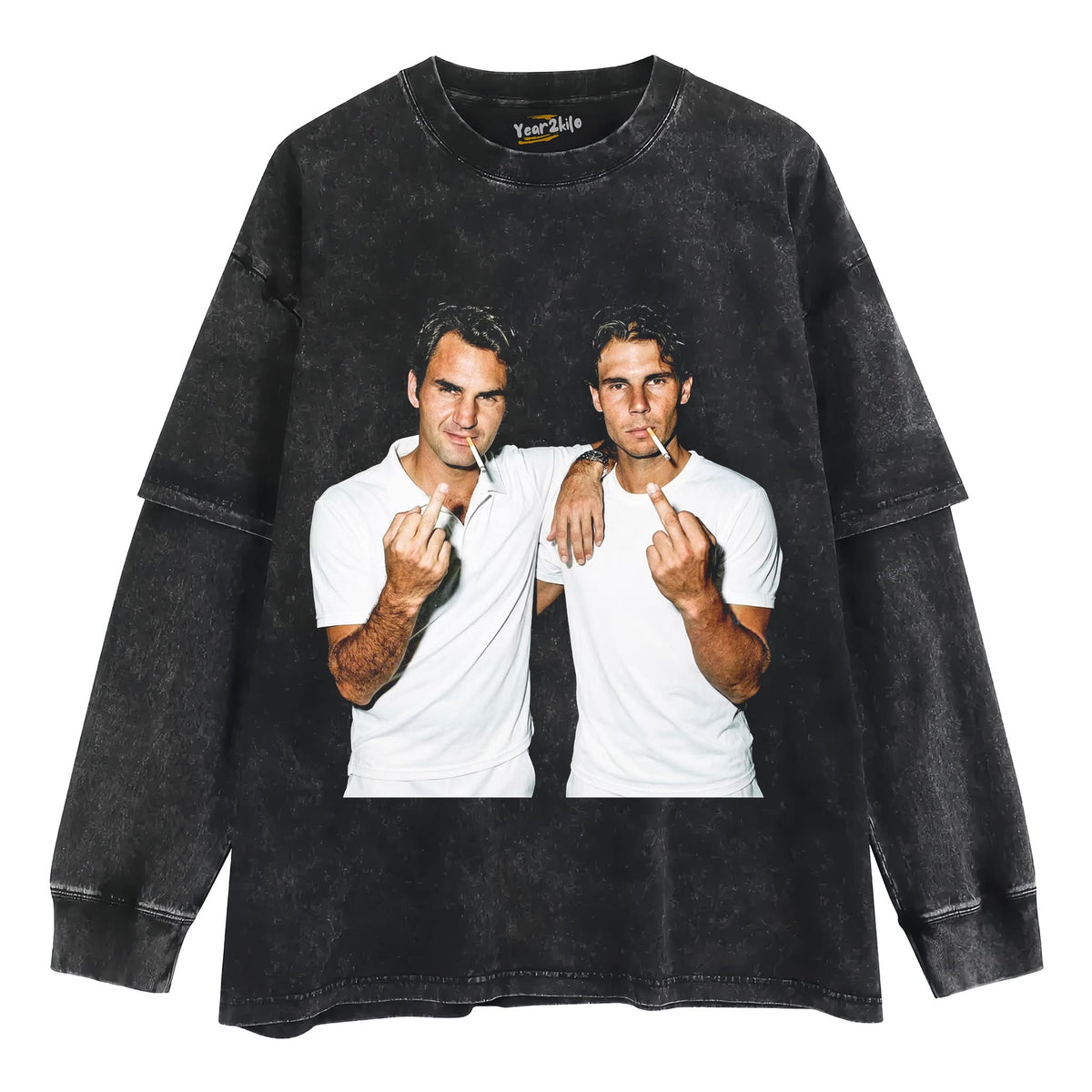 ROGER FEDERER & RAFAEL NADAL TENNIS LEGEND GRAPHIC V4 TANK TOP & TEE & LONG SLEEVE & LAYERED LS & HOODIE