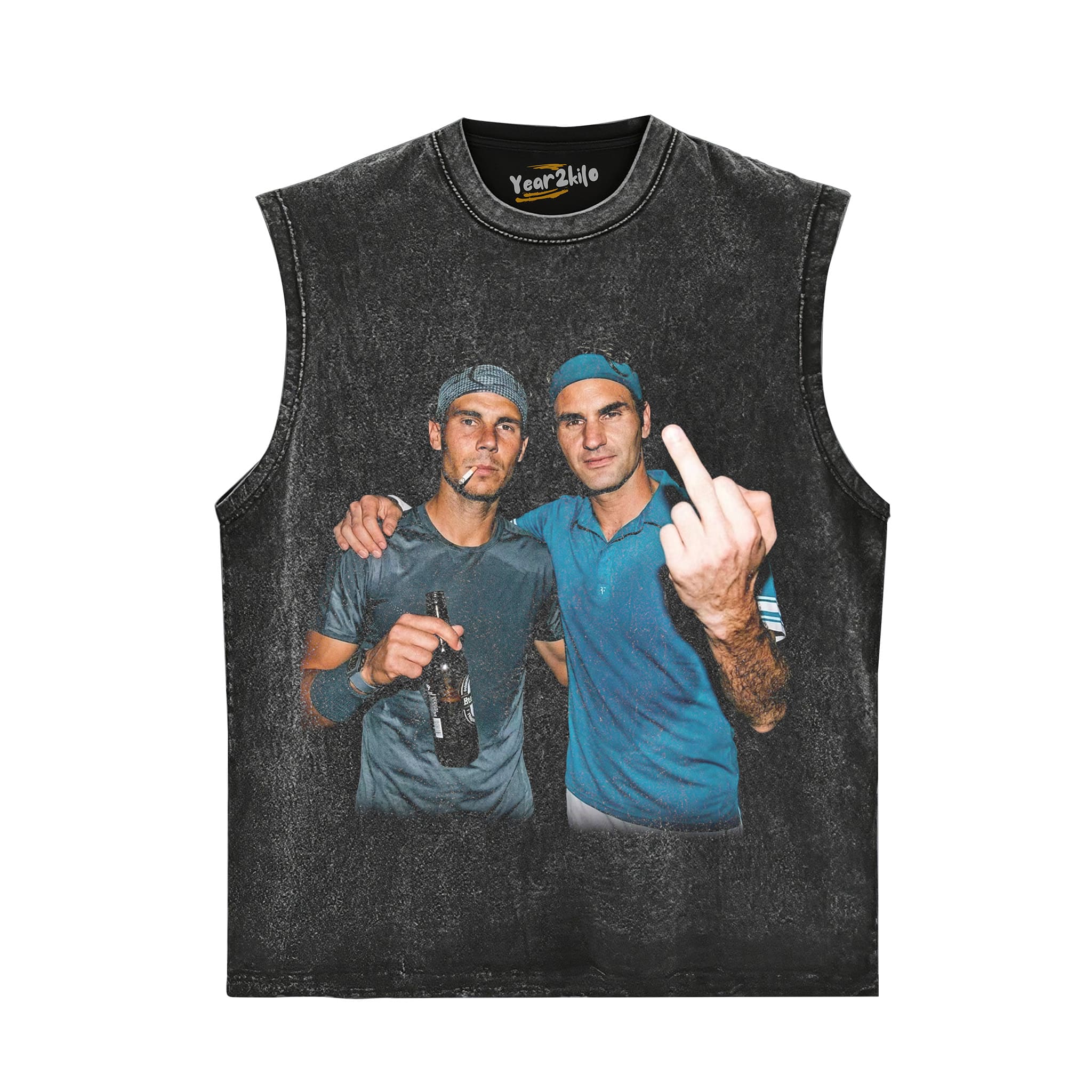 ROGER FEDERER & RAFAEL NADAL TENNIS LEGEND GRAPHIC V5 TANK TOP & TEE & LONG SLEEVE & LAYERED LS & HOODIE