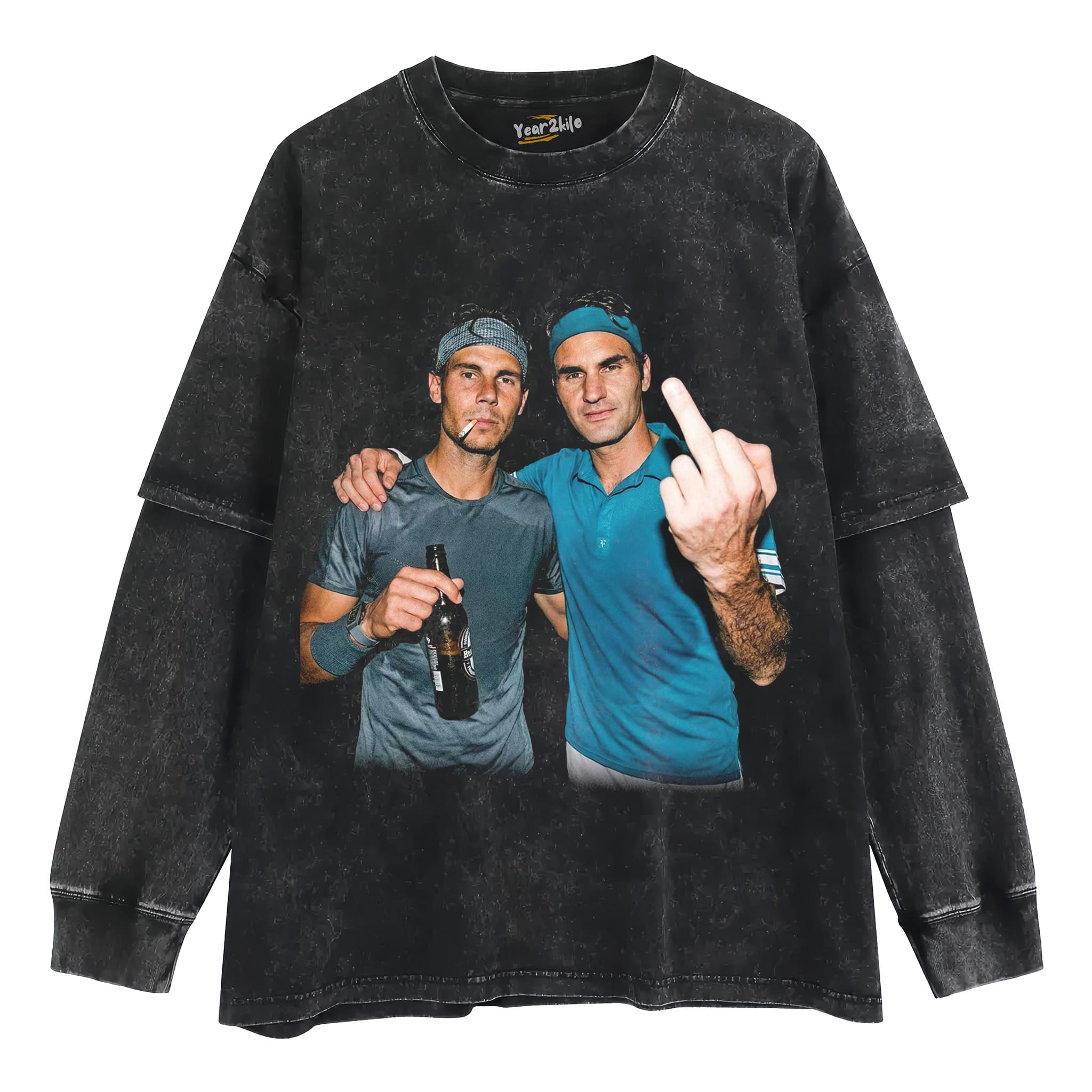 ROGER FEDERER & RAFAEL NADAL TENNIS LEGEND GRAPHIC V5 TANK TOP & TEE & LONG SLEEVE & LAYERED LS & HOODIE