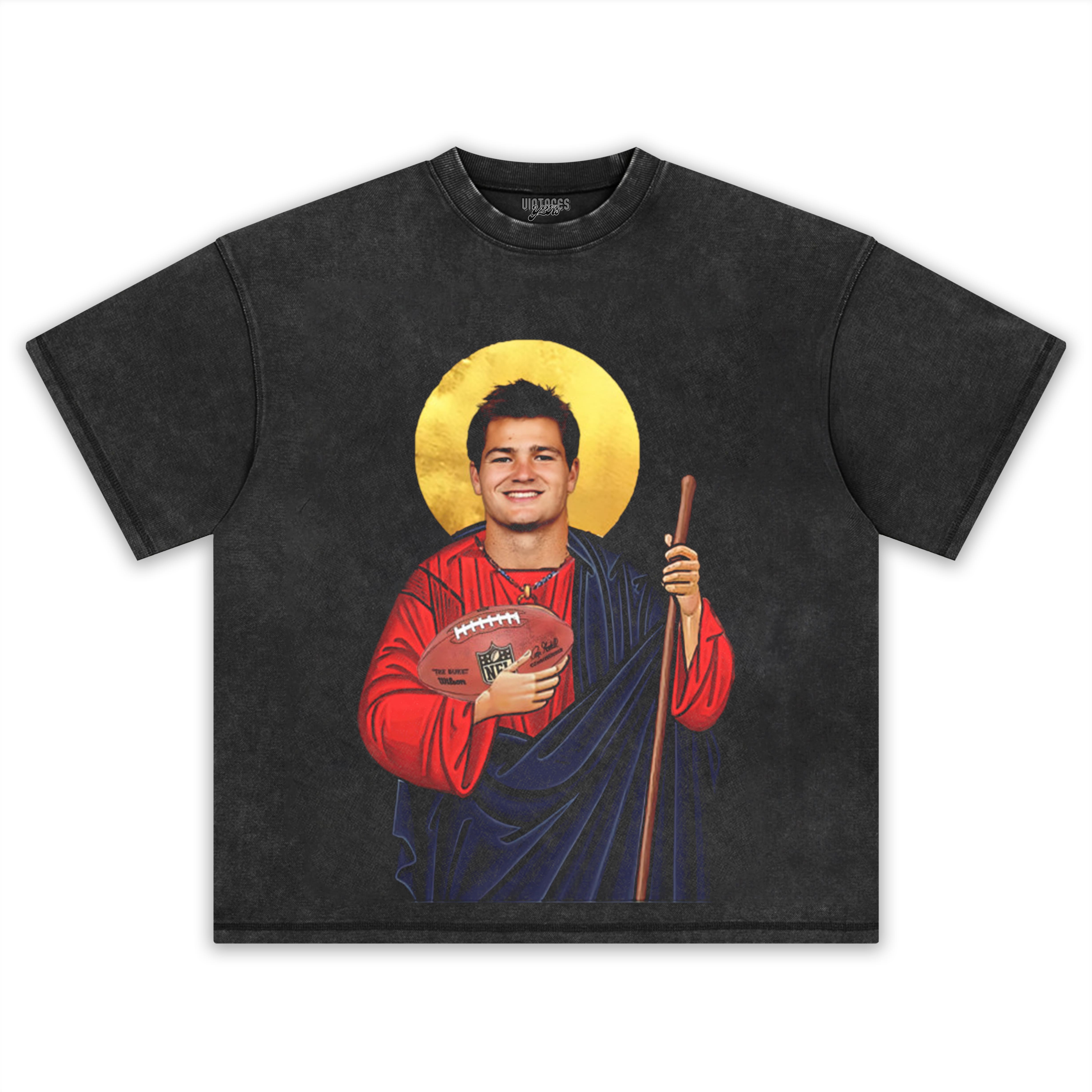 SAINT DRAKE MAYE PRAYER CANDLE - NEW ENGLAND PATRIOTS TEE & LS & HOODIE