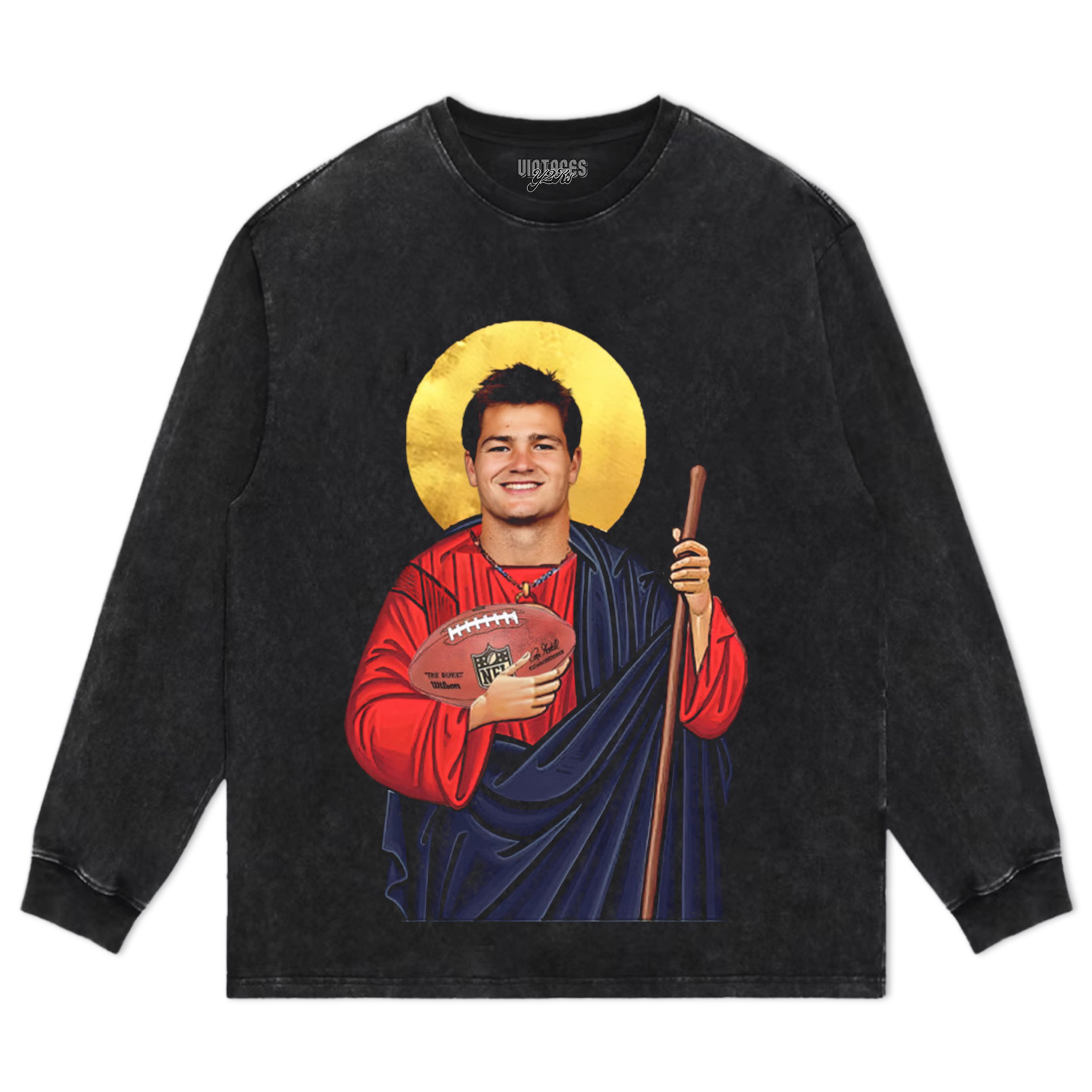 SAINT DRAKE MAYE PRAYER CANDLE - NEW ENGLAND PATRIOTS TEE & LS & HOODIE