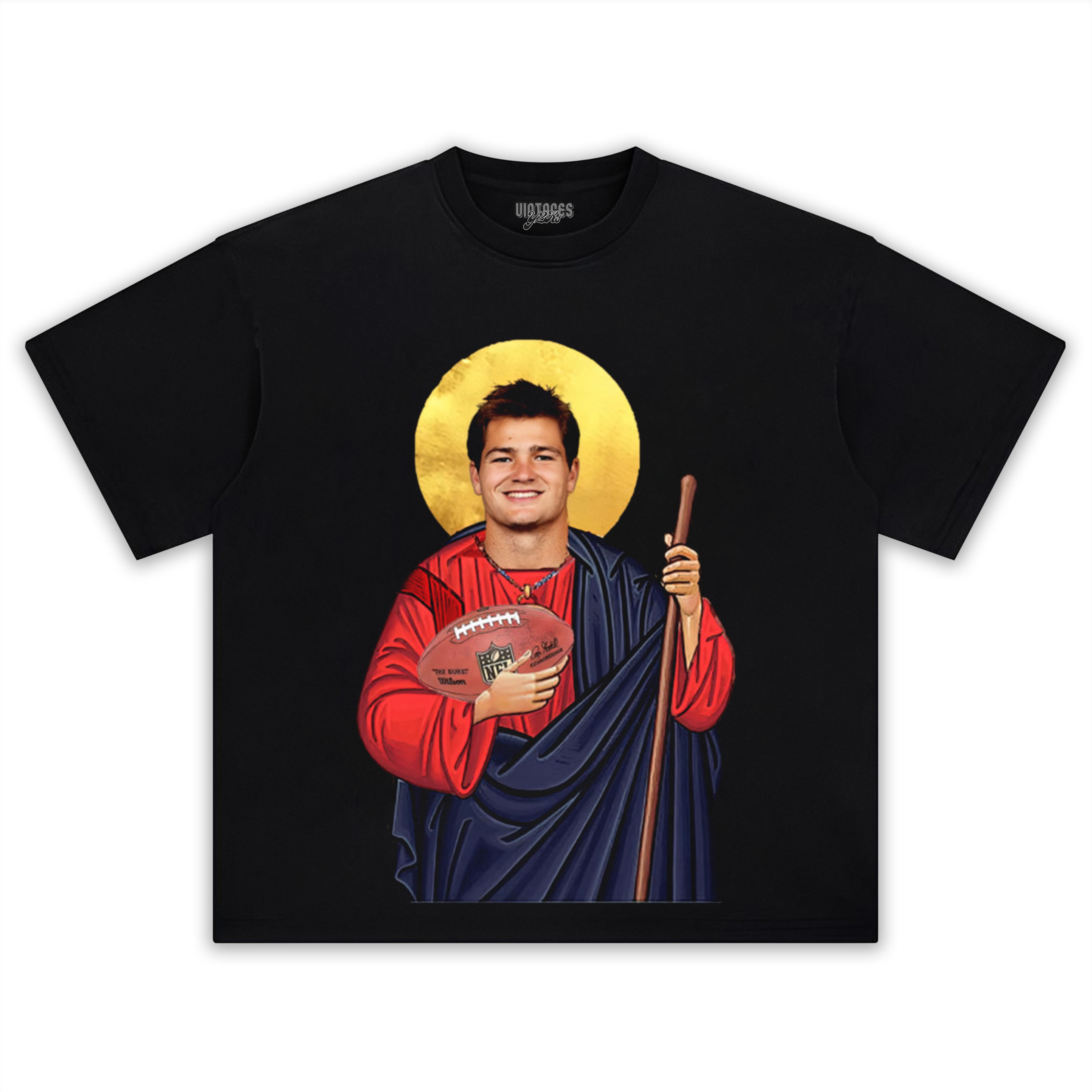 SAINT DRAKE MAYE PRAYER CANDLE - NEW ENGLAND PATRIOTS TEE & LS & HOODIE