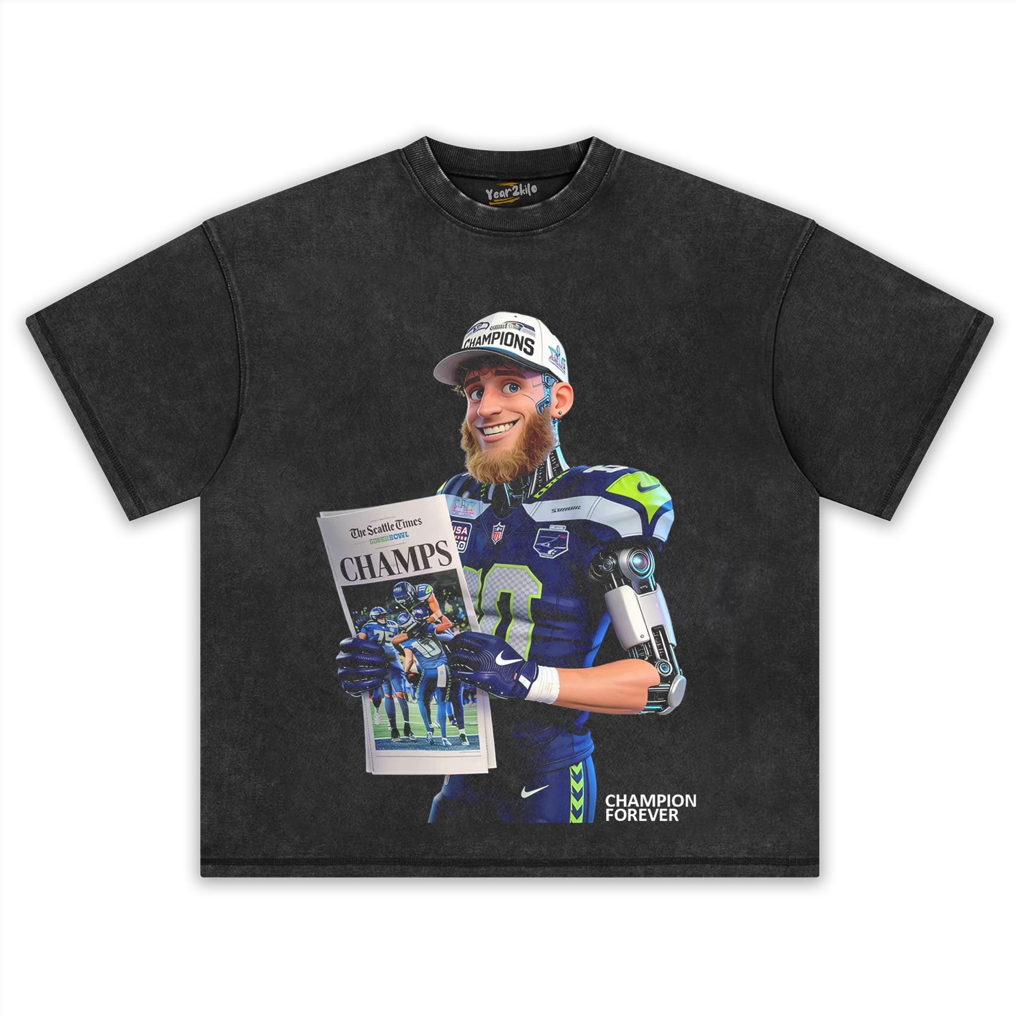 SEATTLE SEAHAWKS SUPER BOWL CHAMPIONS CYBORG GRAPHIC V2 TANK TOP & TEE & LONG SLEEVE & LAYERED LS & HOODIE