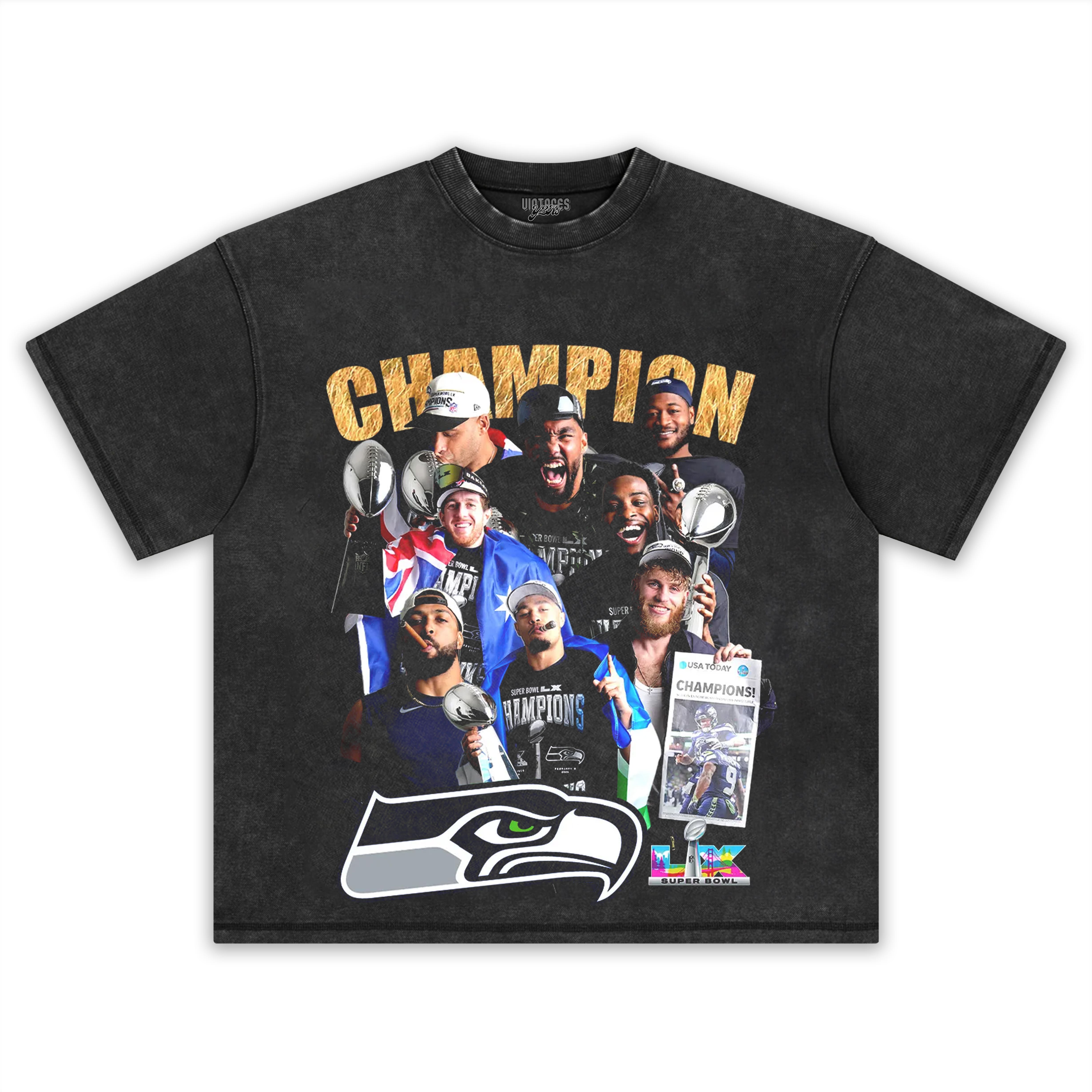 SEATTLE SEAHAWKS SUPER BOWL LX CHAMPION RT TEE & LS & HOODIE