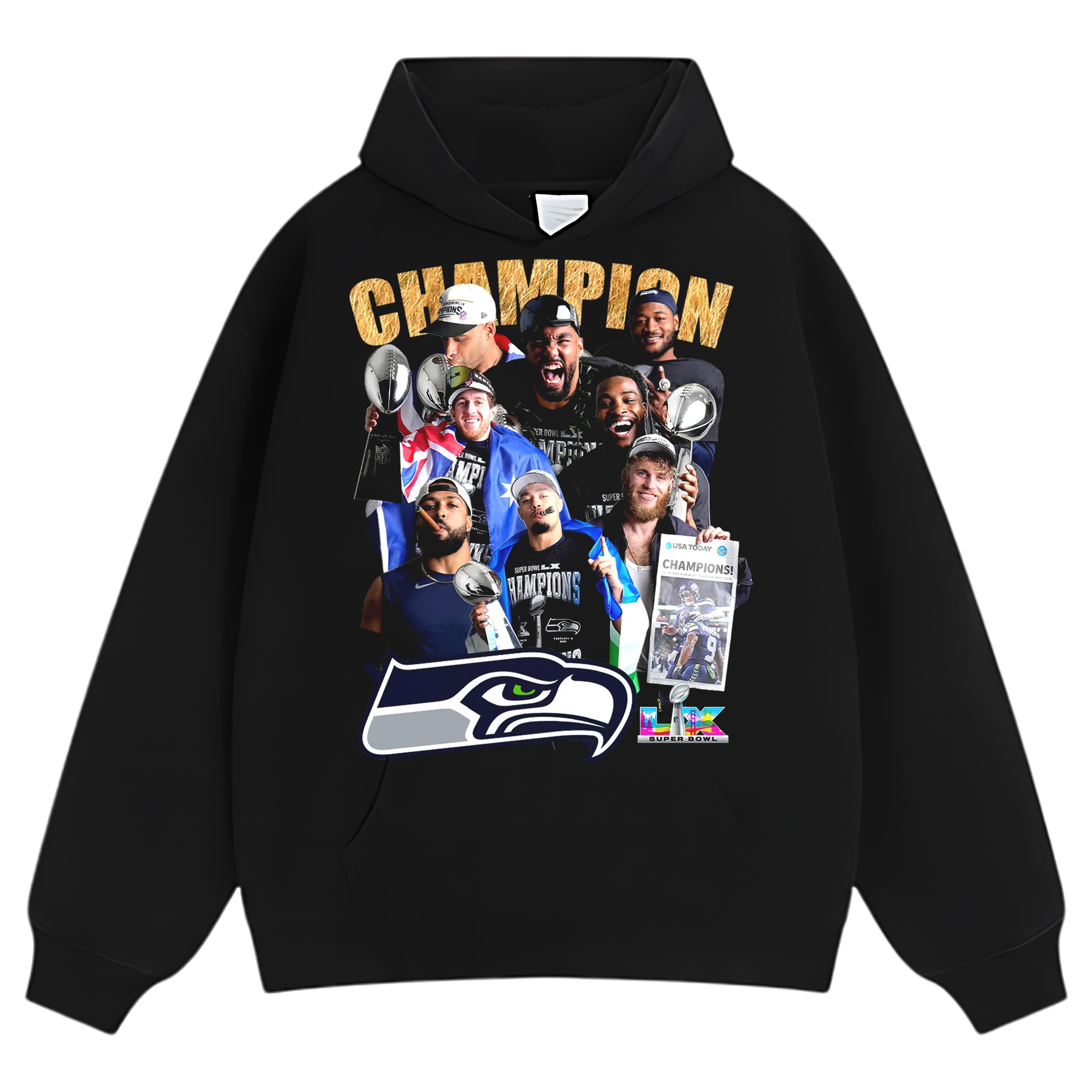 SEATTLE SEAHAWKS SUPER BOWL LX CHAMPION RT TEE & LS & HOODIE