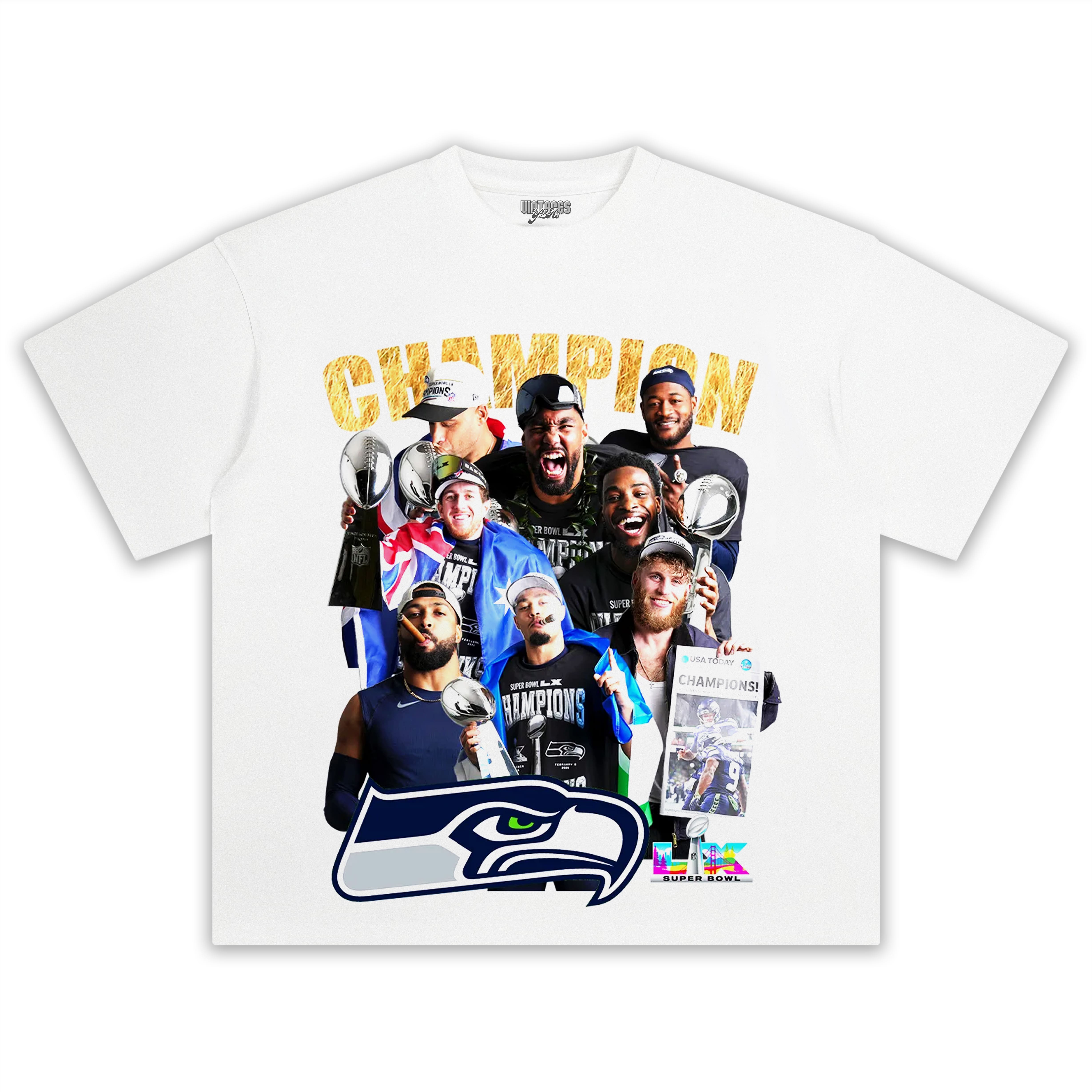 SEATTLE SEAHAWKS SUPER BOWL LX CHAMPION RT TEE & LS & HOODIE