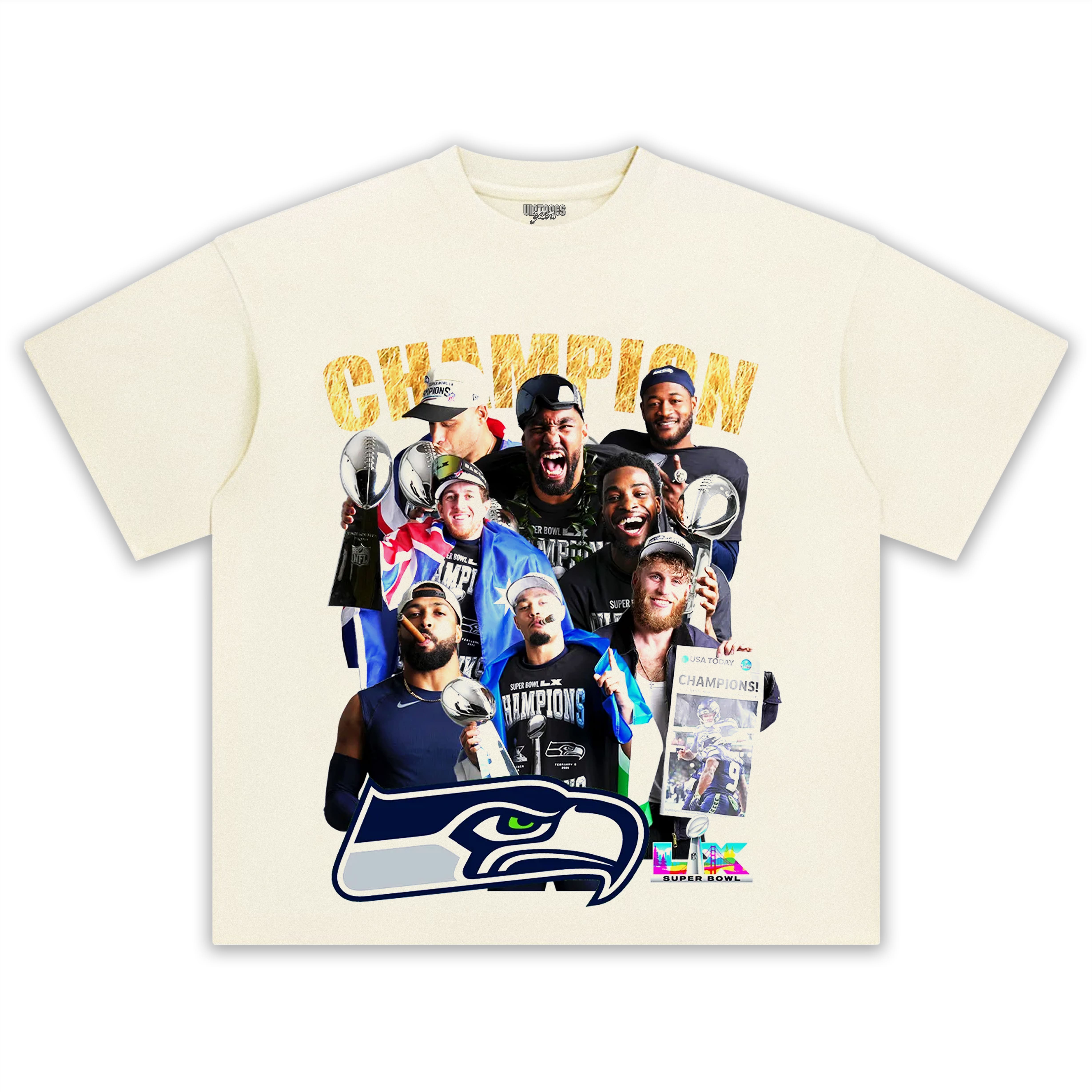 SEATTLE SEAHAWKS SUPER BOWL LX CHAMPION RT TEE & LS & HOODIE