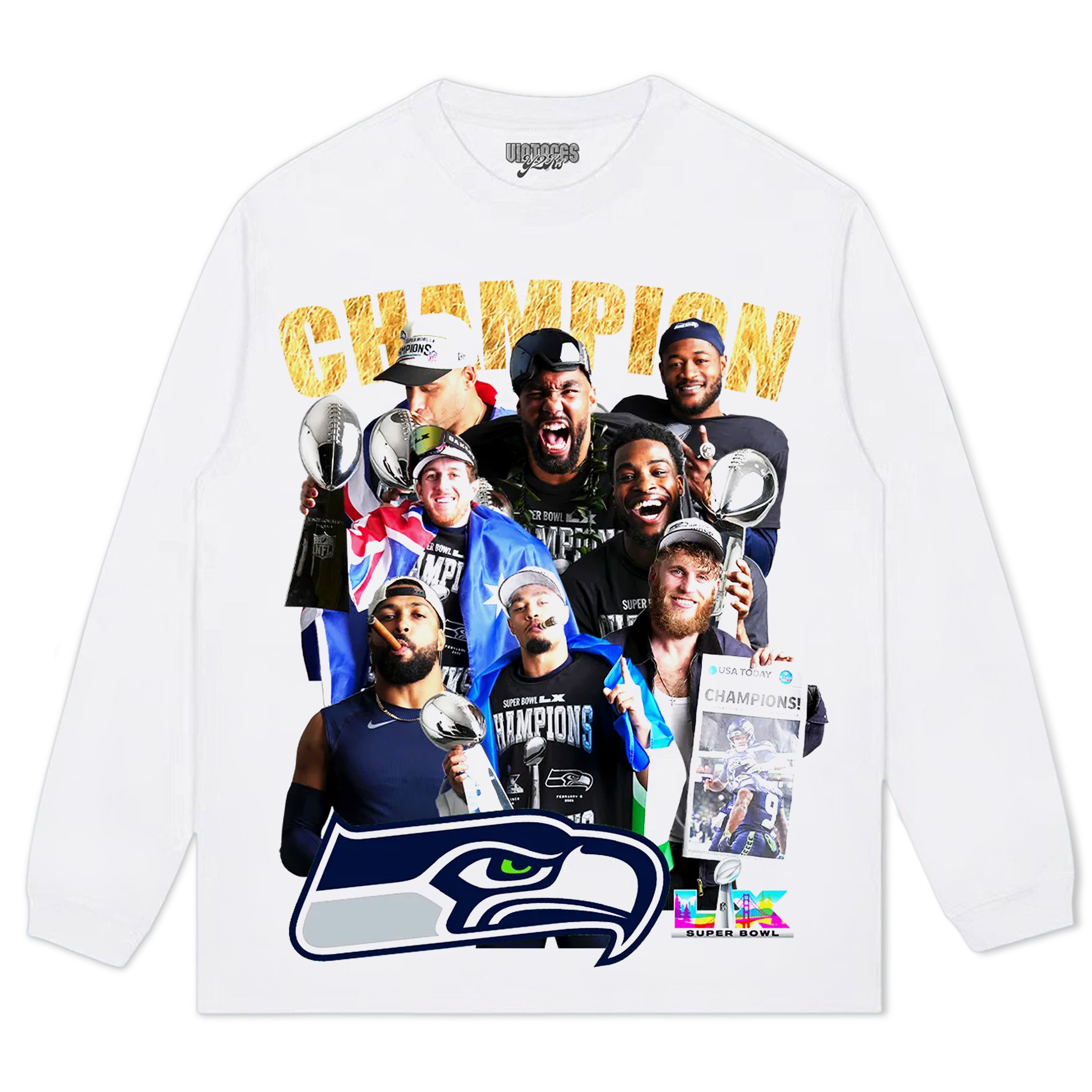 SEATTLE SEAHAWKS SUPER BOWL LX CHAMPION RT TEE & LS & HOODIE