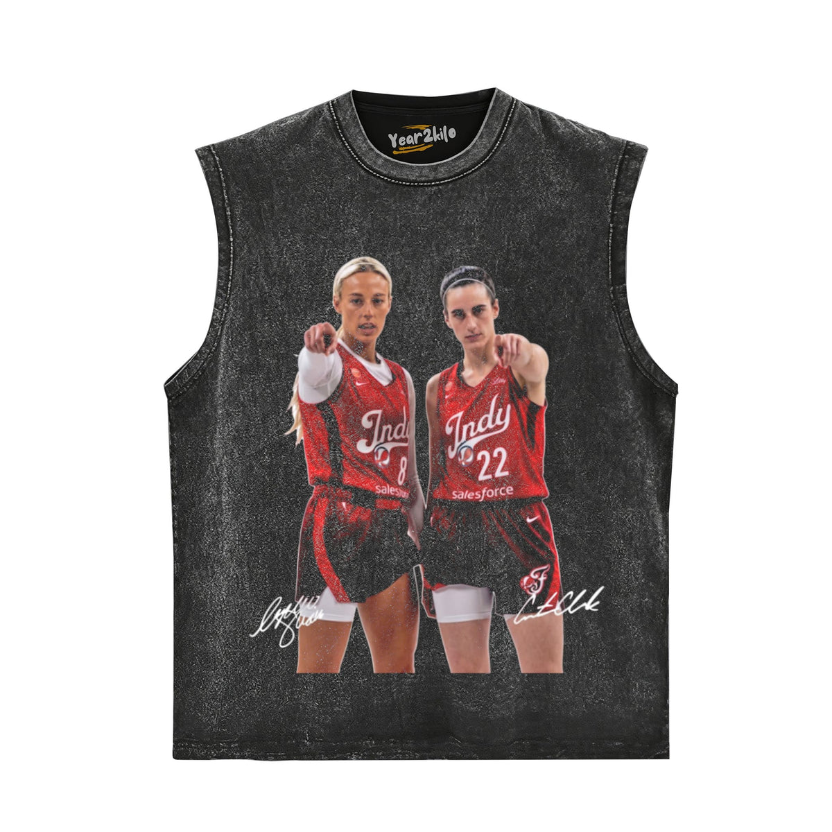 SOPHIE CUNNINGHAM & CAITLIN CLARK SIGNAUTE - FEVER BASKETBALL 2026 TANK TOP & TEE & LONG SLEEVE & LAYERED LS & HOODIE