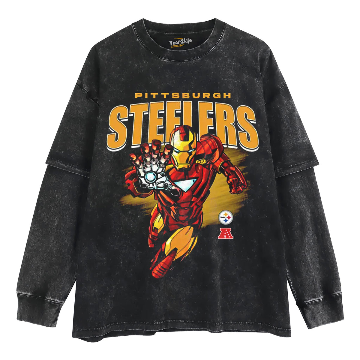 STEELERS X IRON MAN TANK TOP & TEE & LONG SLEEVE & LAYERED LS & HOODIE