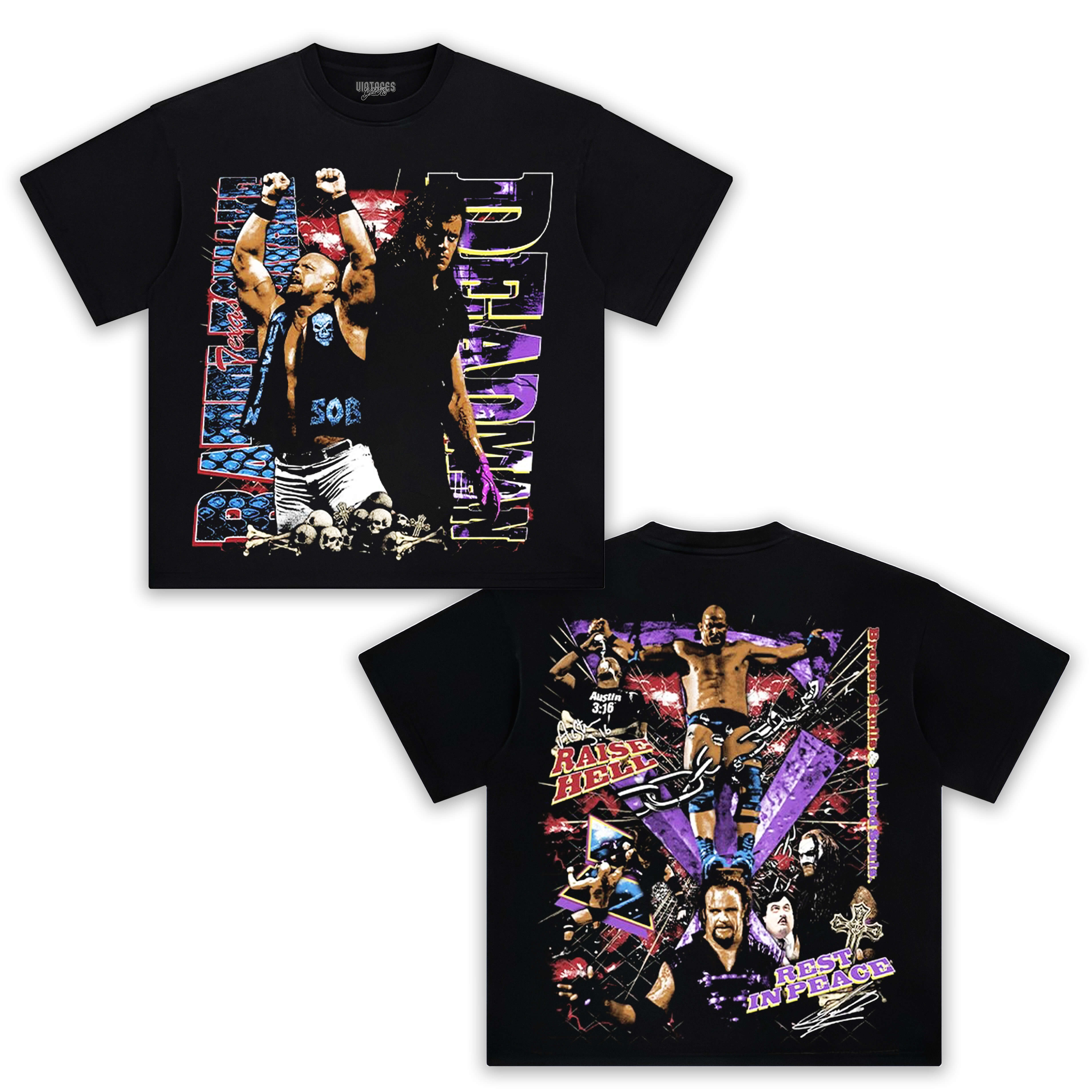 STONE COLD STEVE AUSTIN & THE UNDERTAKER VINTAGE TEE